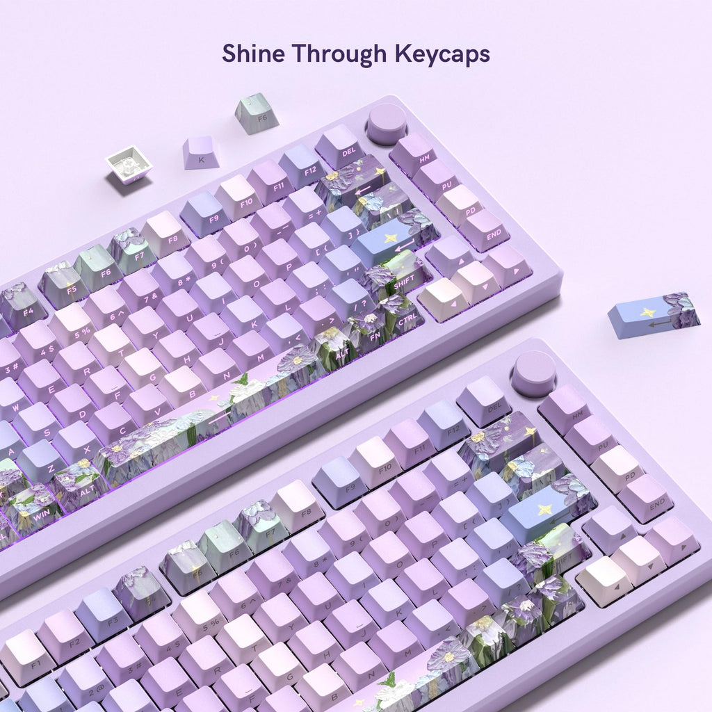dagaladoo Black Topographic keycaps Double Shot PBT keycaps Shine Through Keyboard Keys Side Printed Key caps Cherry Profile Custom keycap Set for100%, 75%, 65%, 60% US Layout Mechanical Keyboard