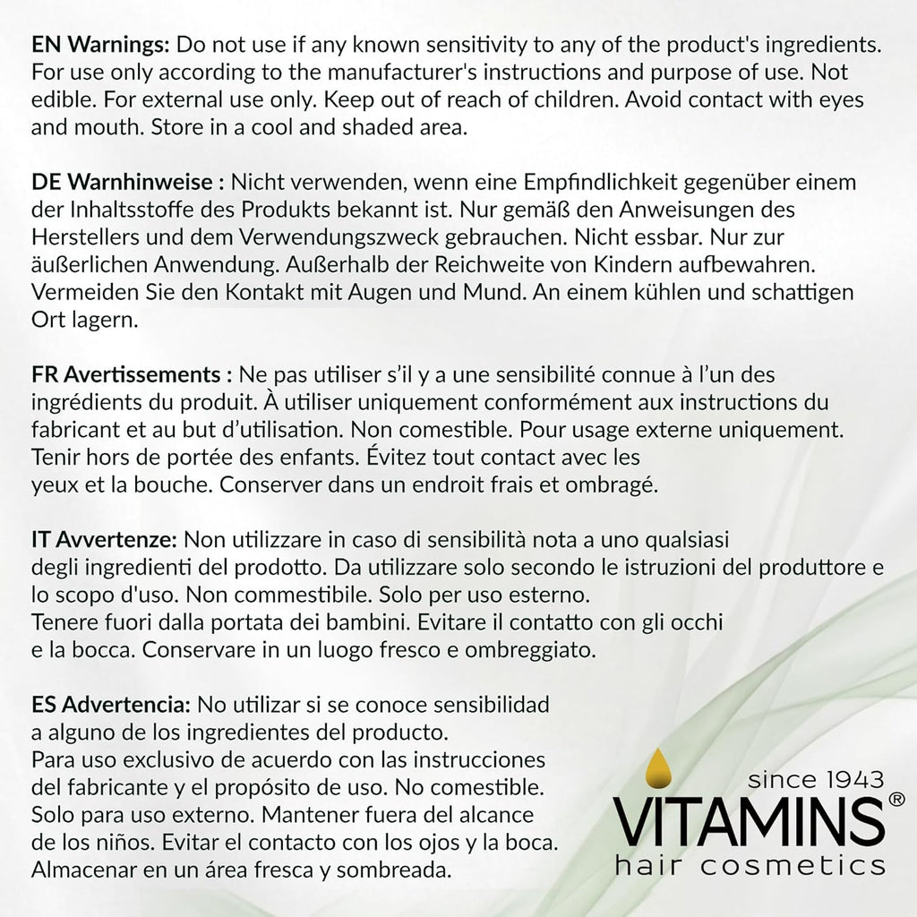 VITAMINS hair cosmetics Keratin Hair Serum with Biotin, Castor Oil & Collagen - Anti-Frizz Heat Protectant & Leave-In Shine Treatment for Dry, Damaged, Color-Treated Hair - 4.25 fl oz (125mL)