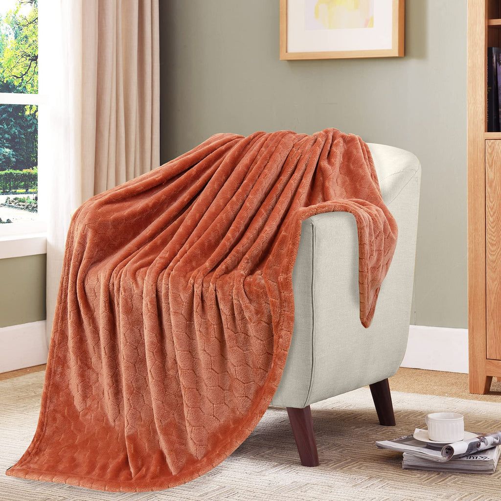 TOONOW Fleece Blanket Fuzzy Plush Throw Blanket 50" x 60", Super Soft Fluffy Bed Blanket Geometric Pattern Comfy Microfiber Flannel Blankets for Couch, Bed, Sofa, Black