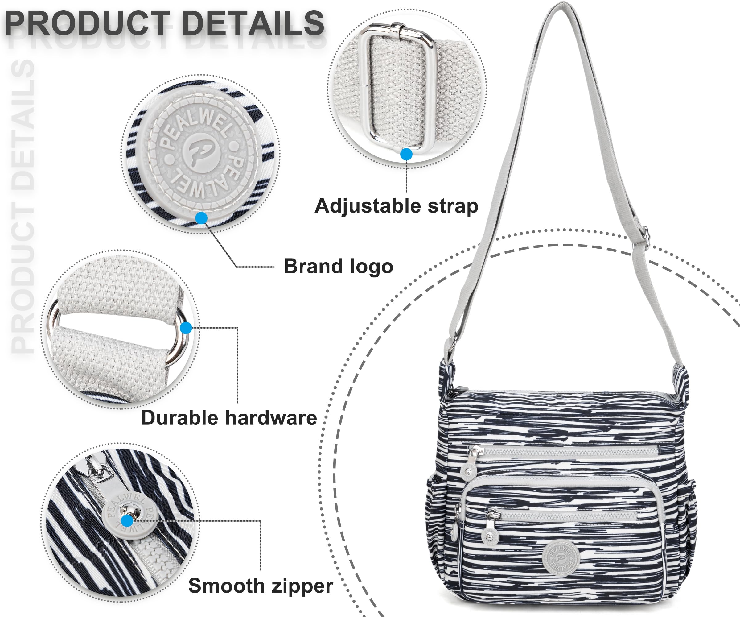 Pealwel Women Shoulder Handbag Roomy Multiple Pockets Bag Ladies Crossbody Purse Tote Top Handle Satchel
