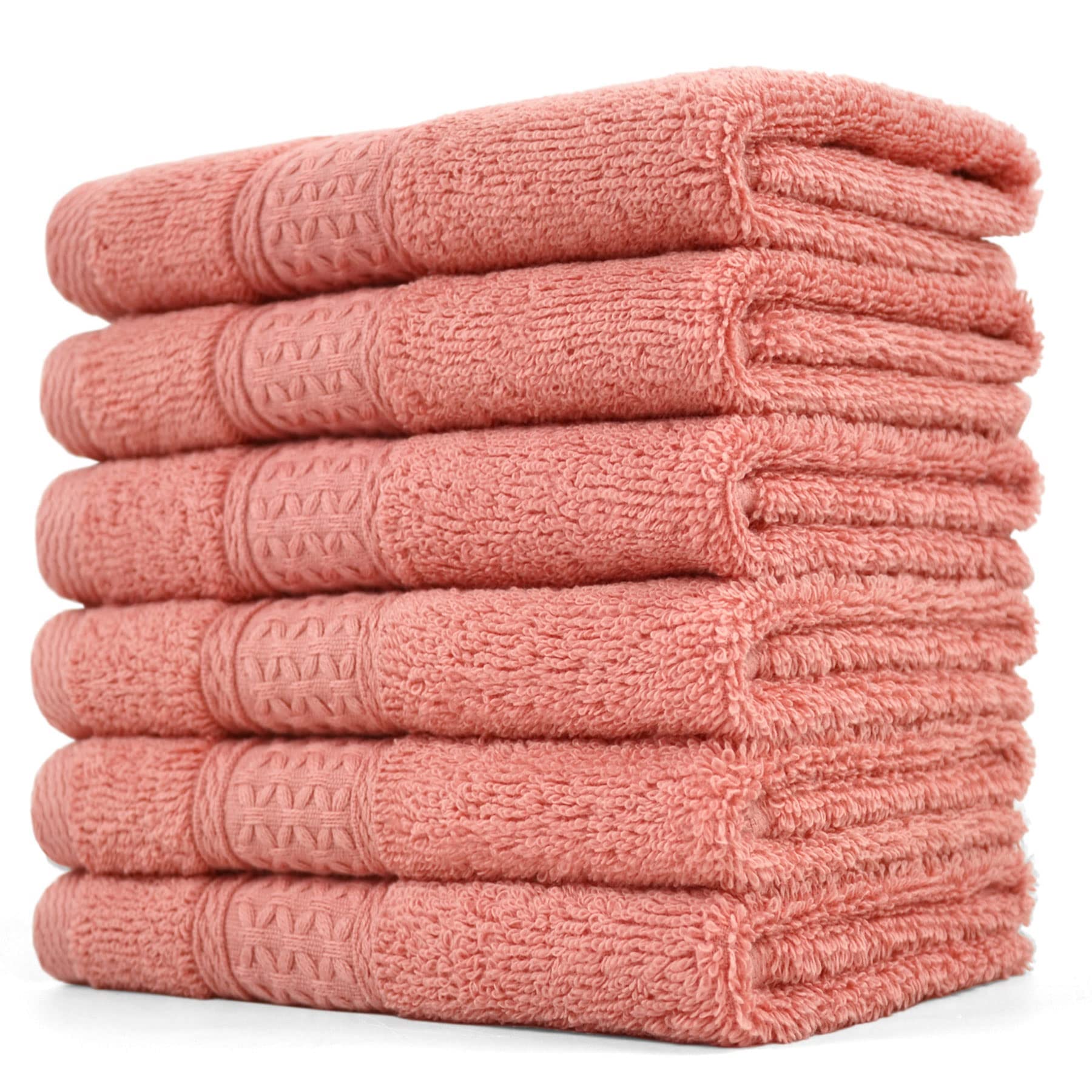 Cleanbear Face-Cloth Washcloths Set,100% Cotton, High Absorbent, 6-Pack 6 Colors, Size13 x13-deep Color