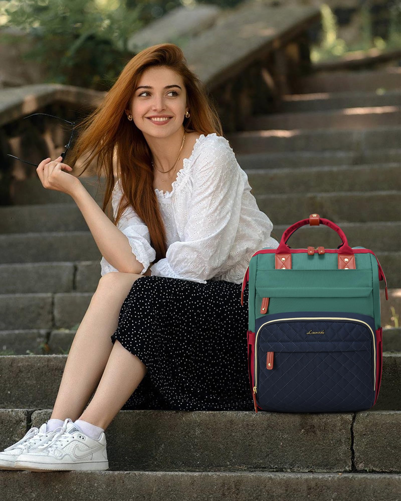 LOVEVOOK Laptop Backpack for Women, 15.6 inch Waterproof Nurse Bag Teacher Work Backpack Purse for Women, Travel Computer Backpack for College Office Business Ladies