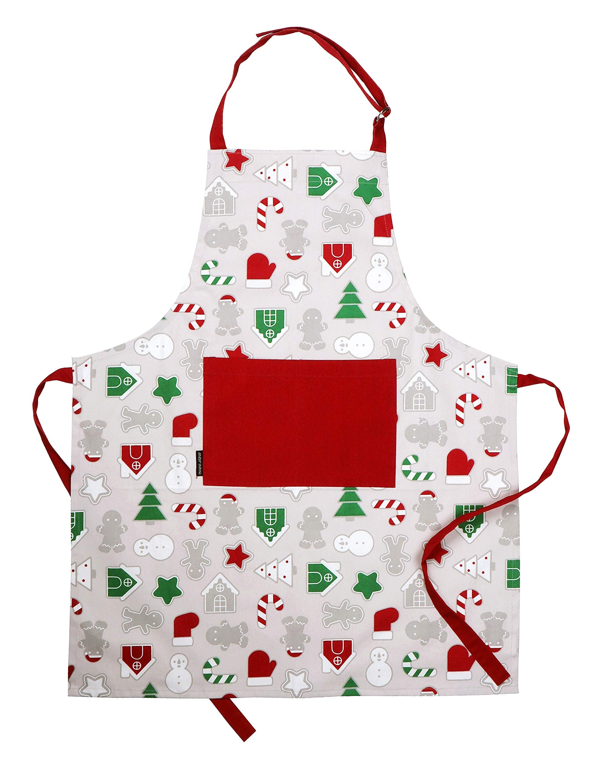 AMOUR INFINI Cotton Aprons for Women with Pocket, Adjustable Strap & Waist Ties - Washable Aprons for Baking, Cooking, Gardening (27.5 x 33 Inches - Blooming Floral)