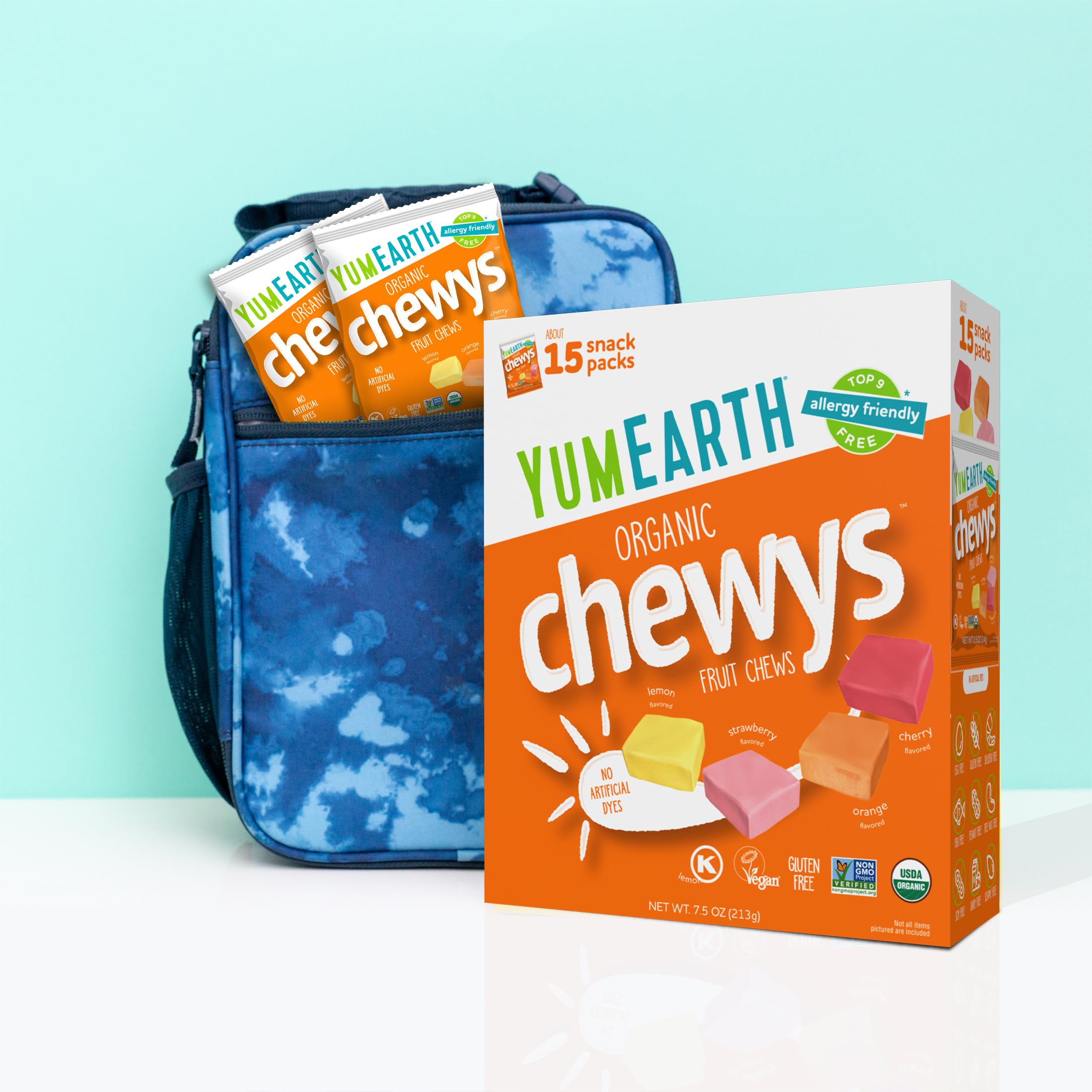 YumEarth Organic Chewys Fruity Reds, 5oz Non GMO, Gluten Free, Vegan, Dye Free Candy - Allergen Friendly