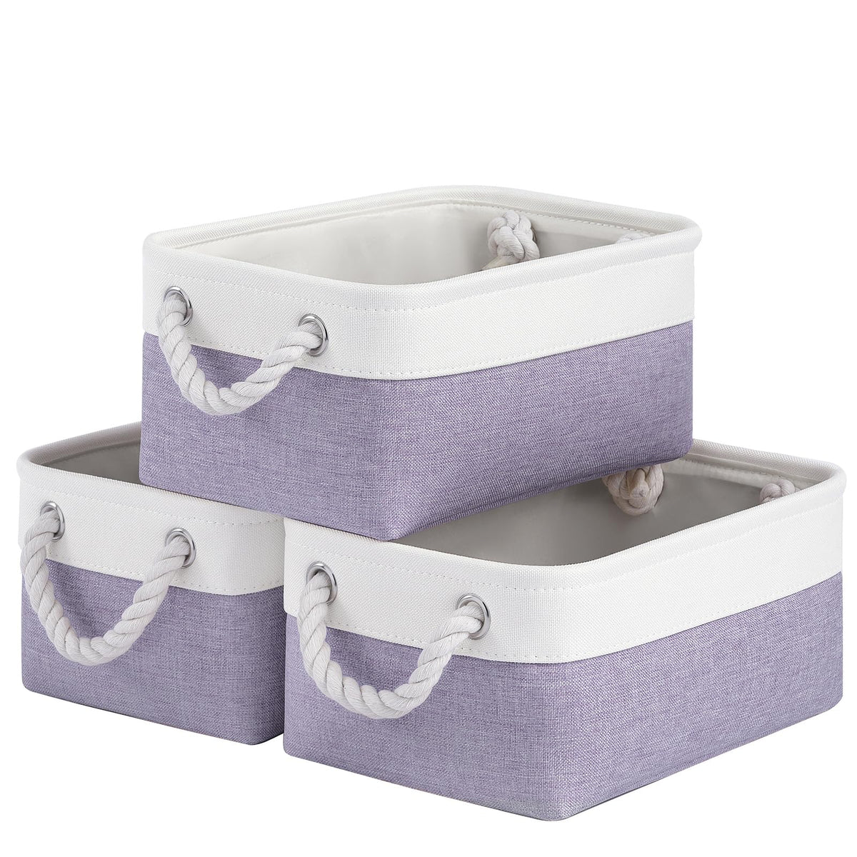 Storage Baskets for Shelves 11.8x7.9x5.2 Inch, Foldable Fabric Storage Bins with Handles, Small Storage Baskets for Organizing Closet, Office, Home Organization (1-Pack, Gray)