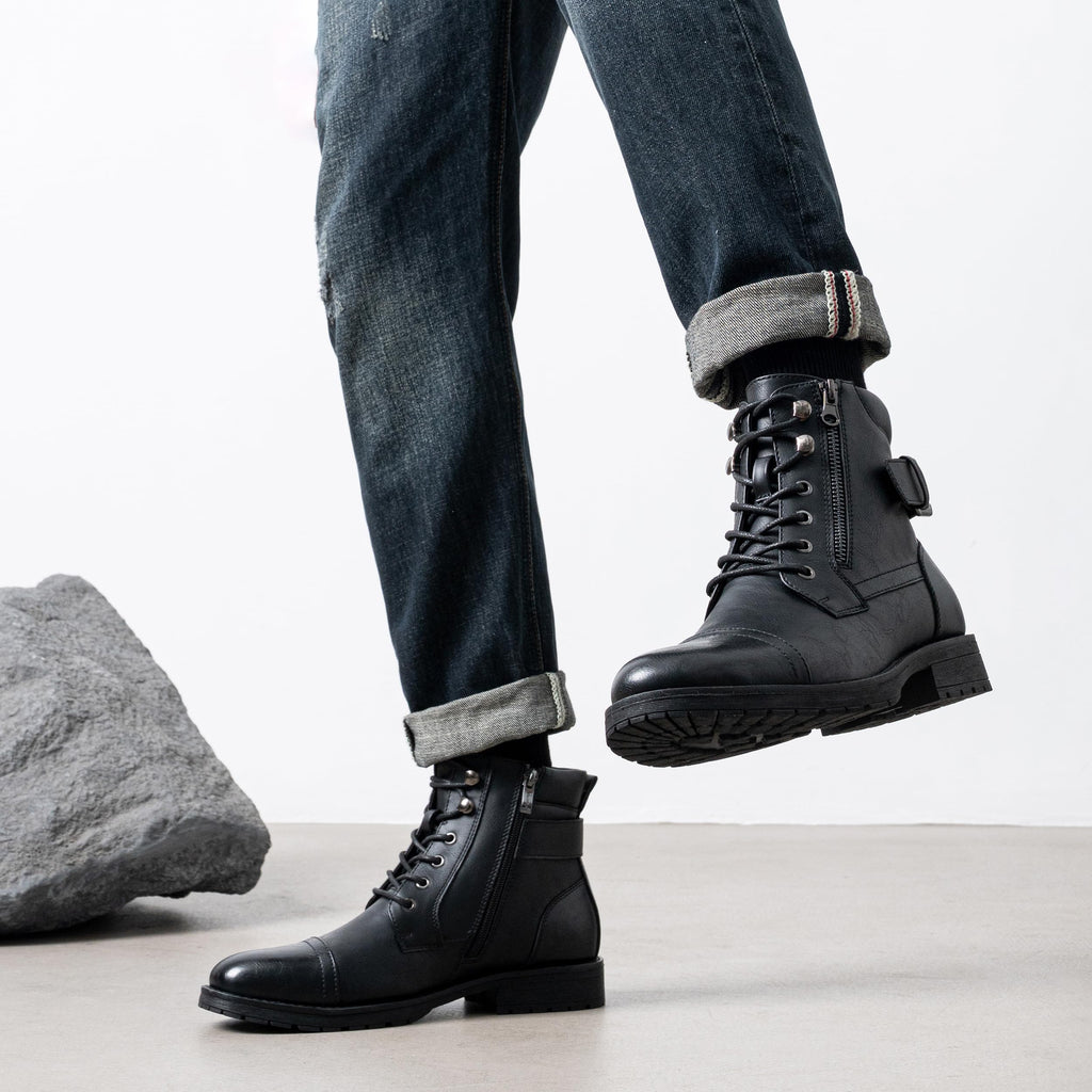 Vostey Men's Boots Boots for Men Casual Boots Motorcycle Combat Ankle Dress Boots Mens