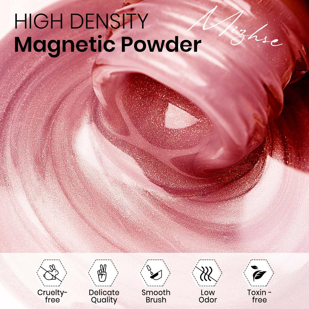 MIZHSE Cat Eye Gel Nail Polish, Moonlight Magnetic Gel Polish and Sheer Nude Nail Kit with 1 Magnet Stick, Glass Shiny Effect Silver Pink Purple Soak Off Manicure Home DIY