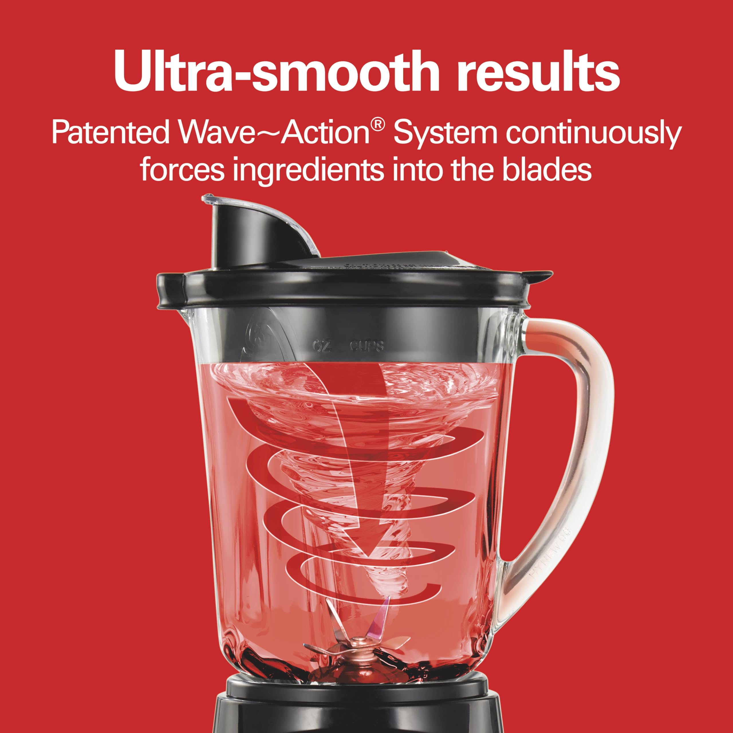 Hamilton Beach Power Elite Wave Action Blender For Smoothies, 40 Oz Glass Jar, 12 Functions Including Puree, Crush Ice, 700 Watts - Black (58148A)