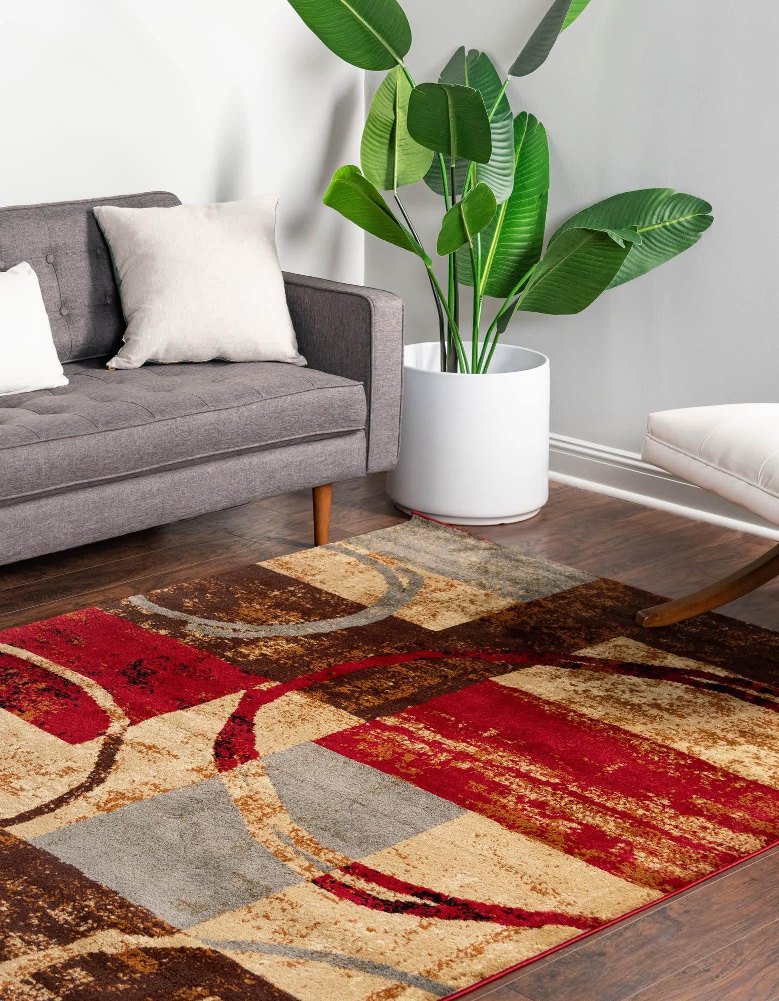 Unique Loom Barista Collection Area Rug - Kouillou (2' 2" x 3' 1" Oval, Multi/Brown)