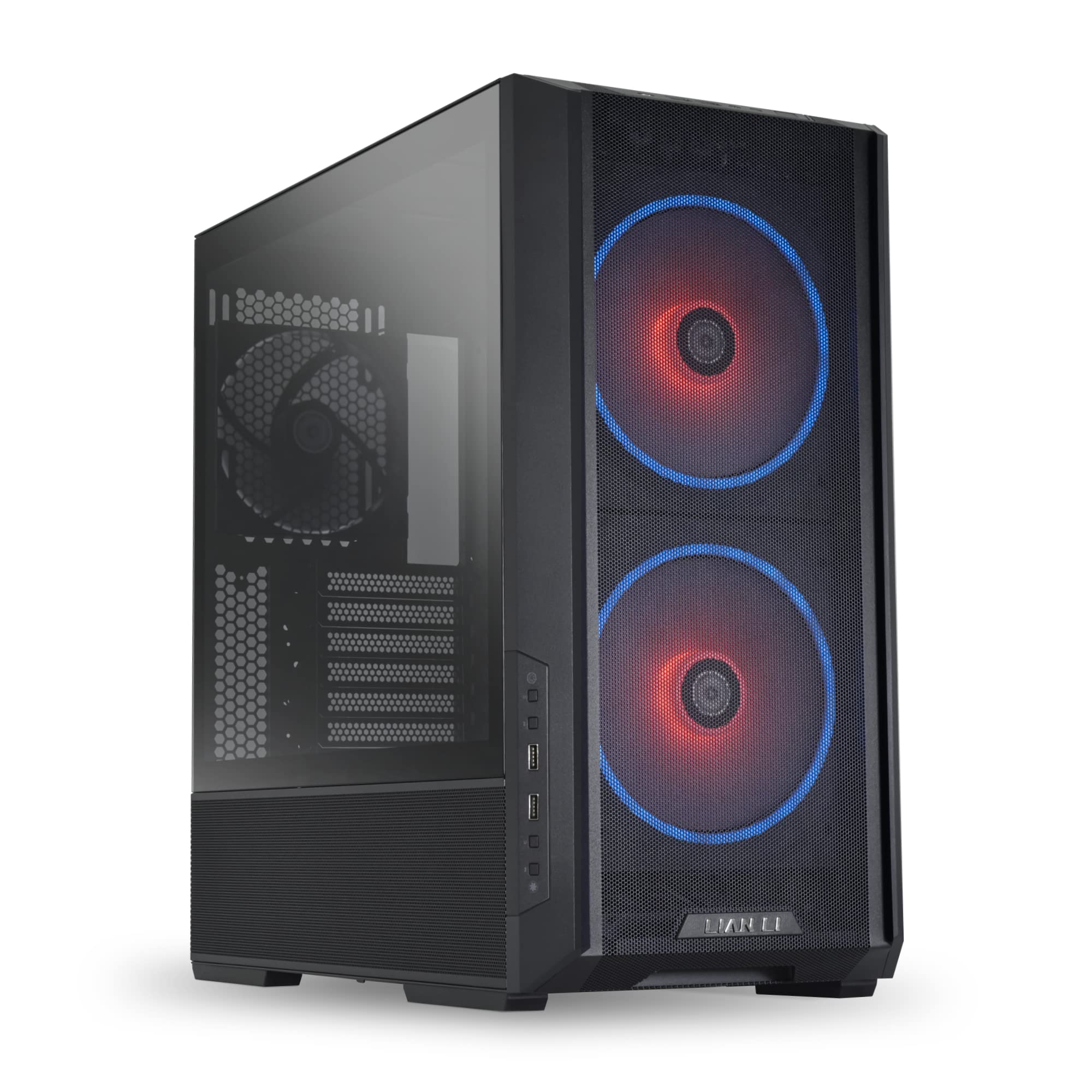 LIAN LI LANCOOL 207 Compact ATX RGB Gaming Computer Case, Airflow Optimized Mesh Panels Tower Chassis w/ 2x140mm ARGB,2x120mm PWM Fans Pre-Installed, USB Type-C Port, Tempered Glass Side Panel (Black)