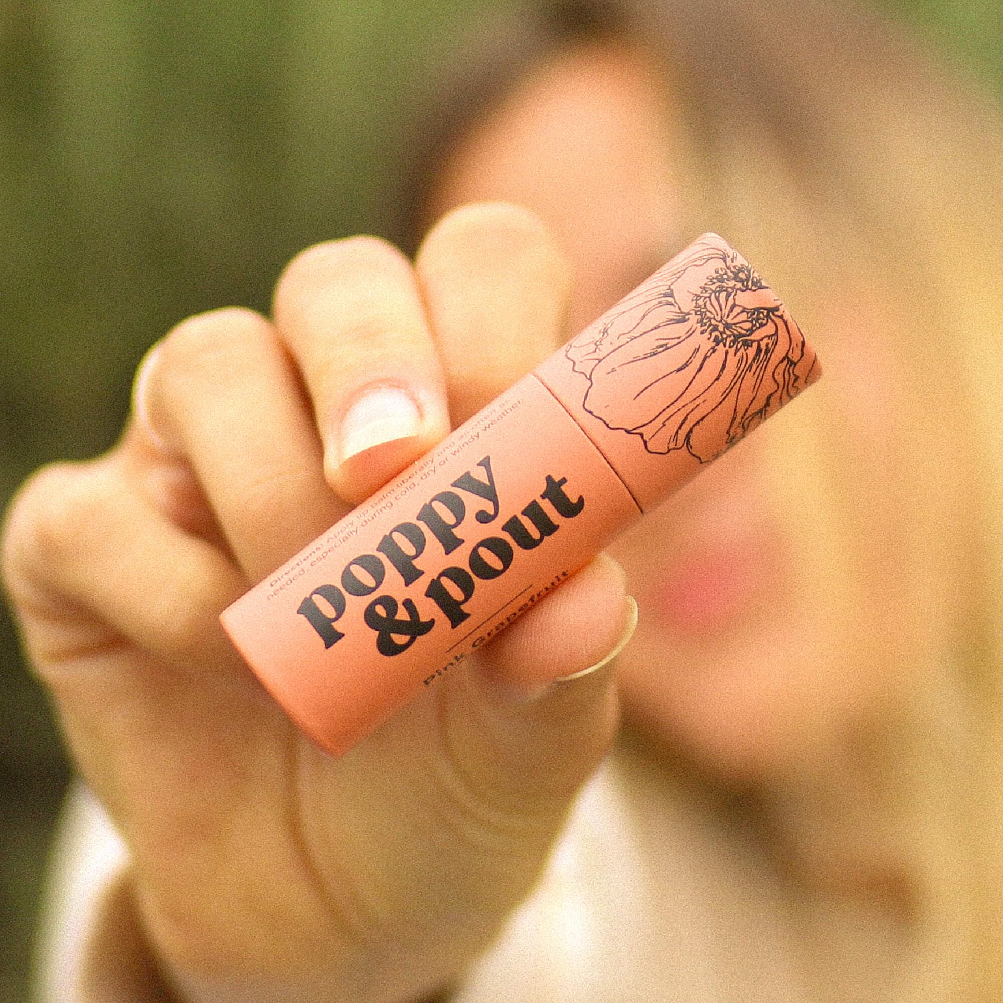 Poppy & Pout Blood Orange Mint Jumbo Lip Balm | All Natural Lip Balms & Moisturizers | Hydrates with Beeswax, Vitamin E, Organic Coconut Oil | Cruelty-Free | Lip Balm in Recyclable Cardboard Tube