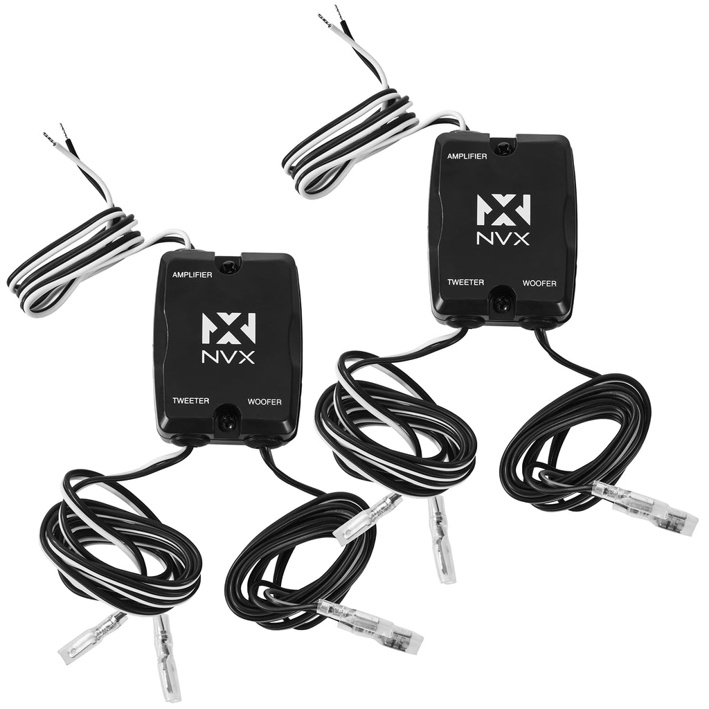 NVX NSP35 3.5" Car Speakers, 200W Max, 70W RMS, 2-Way Coaxial w/Silk Dome Tweeters & Built-in X-Overs, Easy to Install in Cars/Trucks/Doors (Pair)