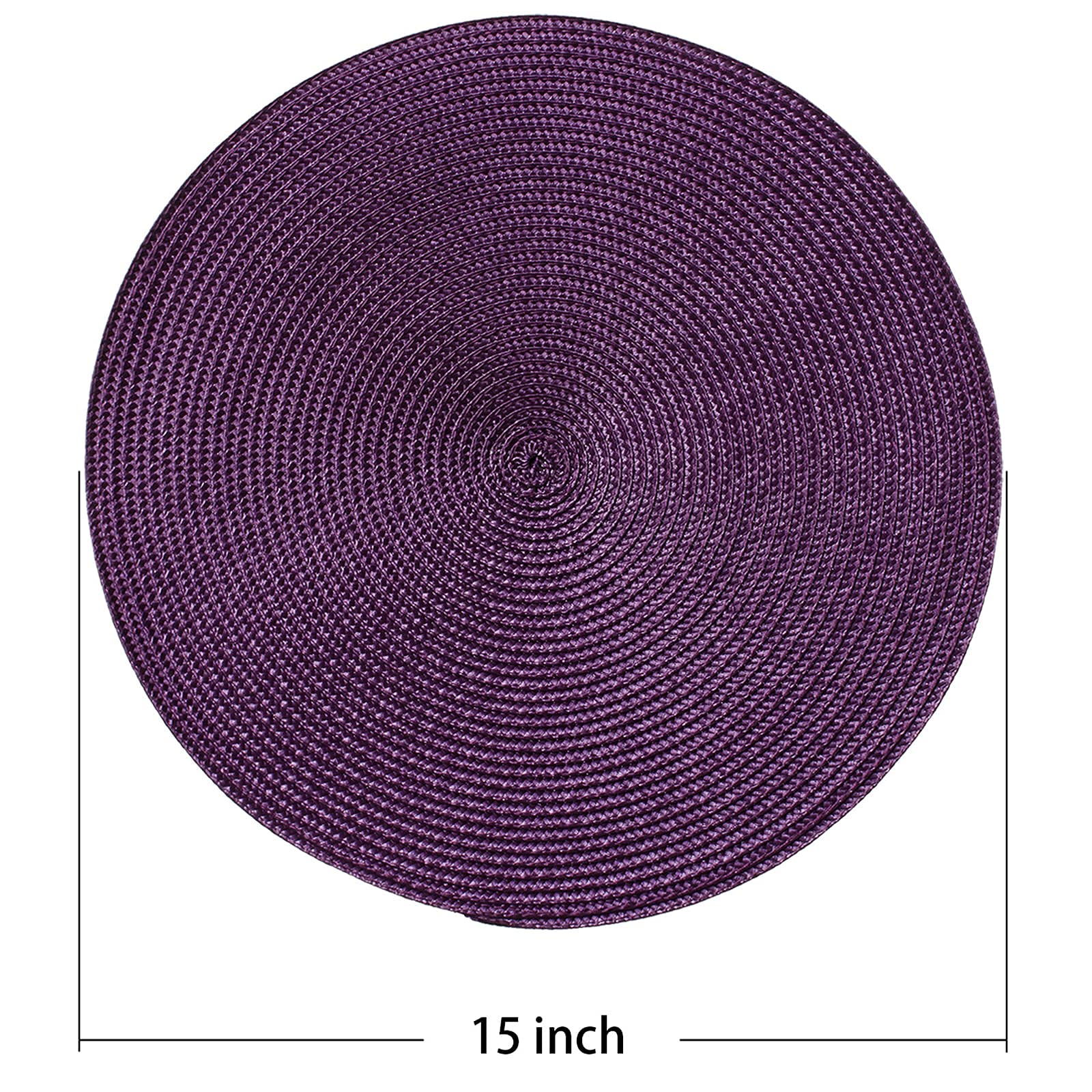 AHHFSMEI Round Placemats Set of 6 Heat Resistant Washable Non-Slip Woven Braided Table Mats for Dining Table Kitchen & Home Decor (Beige)