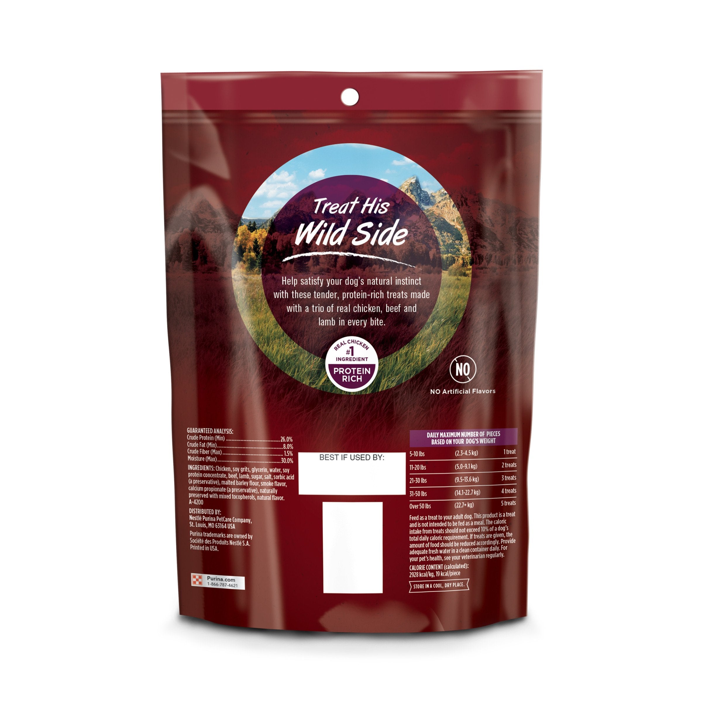 Purina ONE Natural High Protein Dry Dog Food Dry True Instinct with Real Beef and Salmon With Bone Broth and Added Vitamins, Minerals and Nutrients - 15 lb. Bag