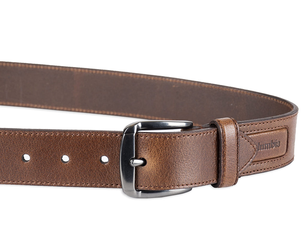 Columbia Men's Leather Casual Belt Tan & Brown Classic Style for Everyday Wear
