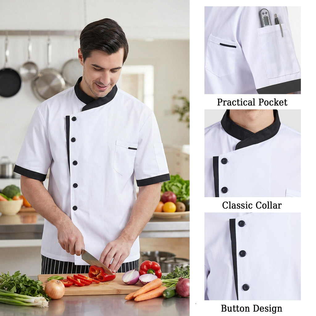 Nanxson Unisex Chef Jacket Men's Chef Coat Restaurant Kitchen Chef Uniform CFM0016