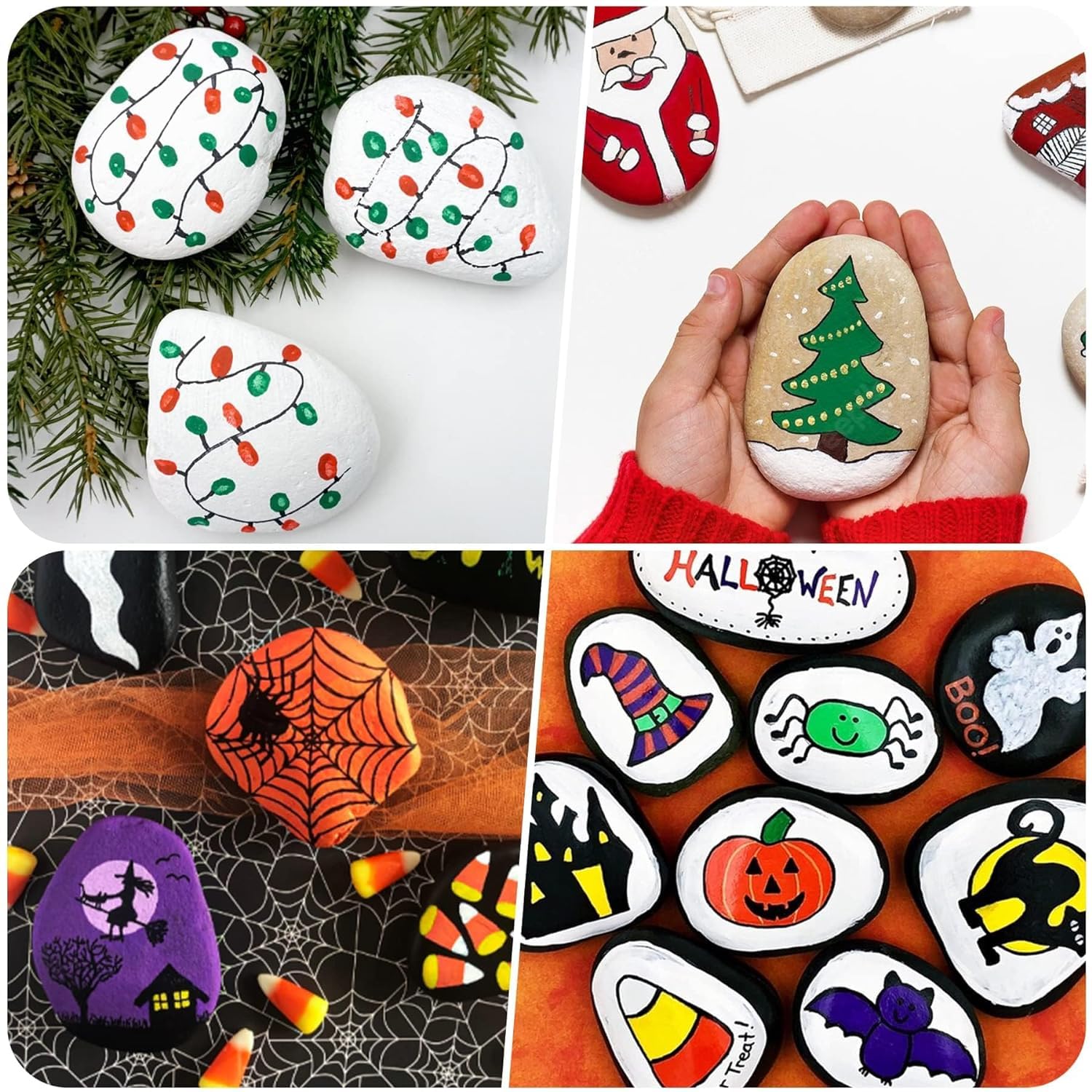 River Rocks for Painting 10 Pcs Large 2-3 Inch Flat Smooth Painting Stones Craft Rock to Paint for Kids Crafts Painting Bulk