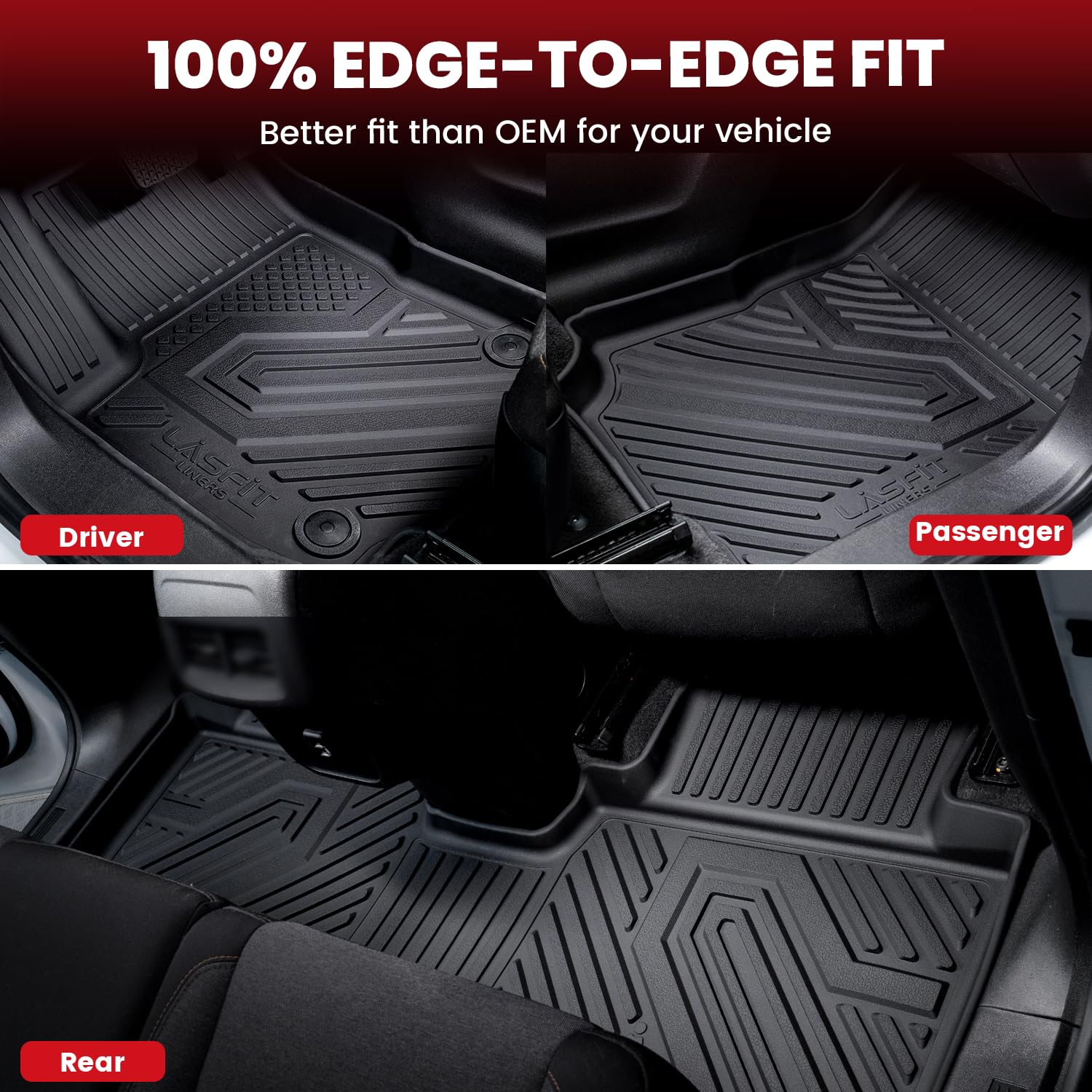 LASFIT Cargo Mat & Backrest Mats for Nissan Armada/Infiniti QX80 2019-2024, All Weather TPE Custom Fit Easy Clean Durable No-Curling Trunk Mat for Armada & QX80, Black