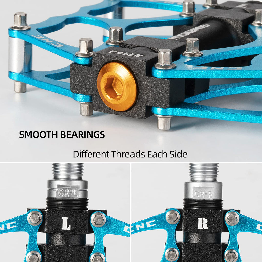 ROCKBROS Mountain Bike Pedals MTB Pedals CNC Non-Slip Lightweight Aluminum Alloy Bicycle Pedals Sealed Bearings Bicycle Platform Pedals 9/16" BMX Road Bike Pedal