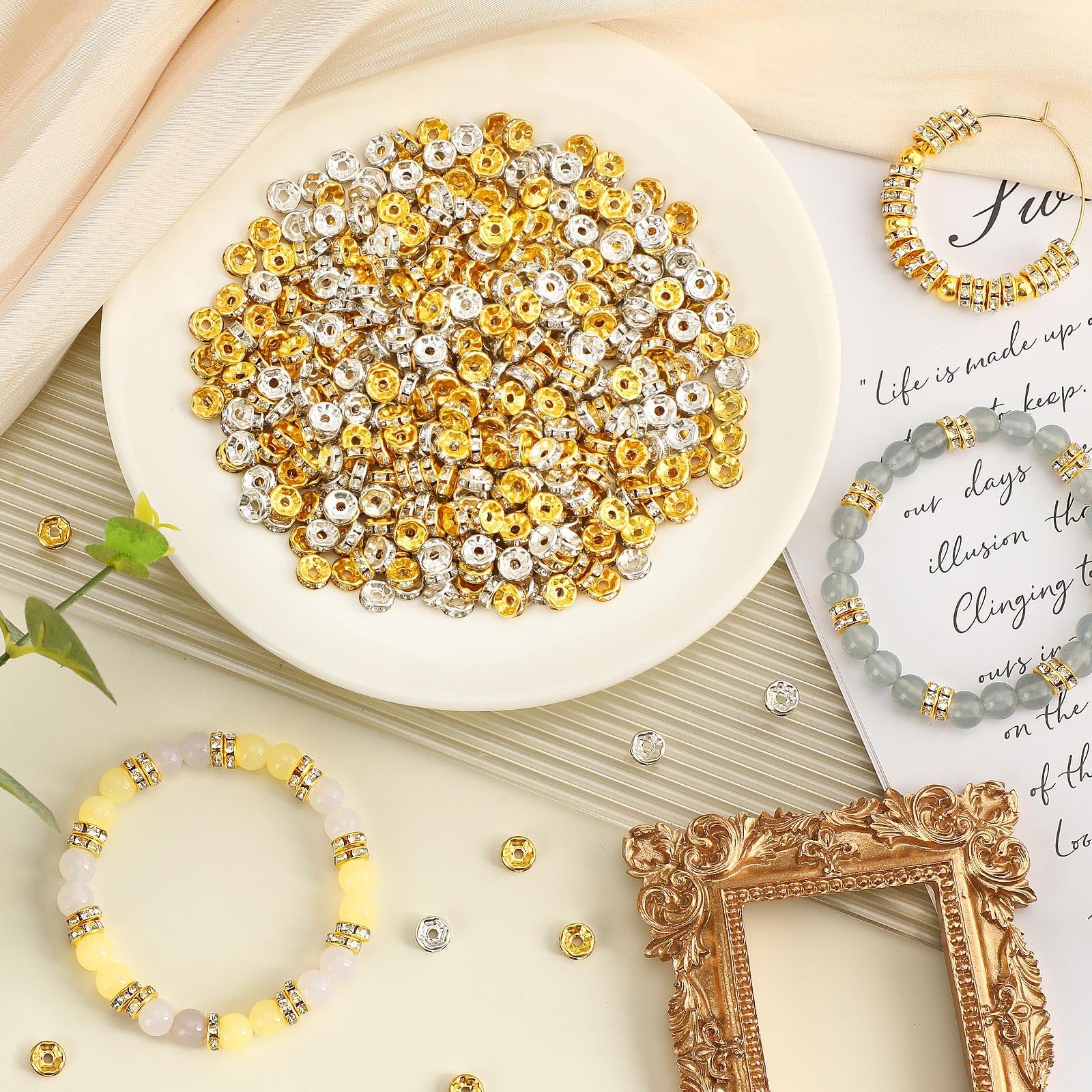 Augshy 700PCS White Letter Beads Alphabet Beads for Making DIY (6mm) | Premium Acrylic Cube Shape, Ideal Bracelets and Keychains, Large Hole Design for Easy Paracord Threading