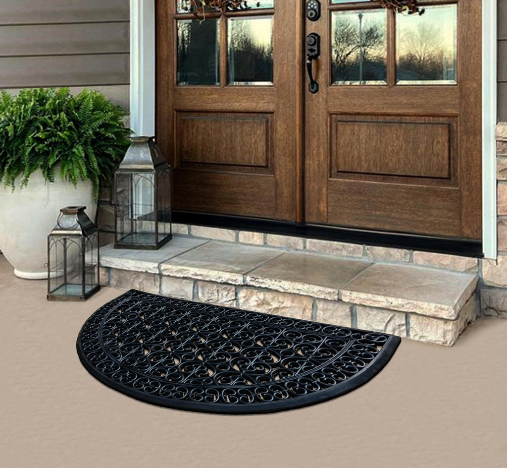 A1 Home Collections 19-LB Heavy Duty Rubber Doormat 24"×57" - Won't Blow Away | Outside Front Door Mat, Mud Dirt Scraper, Non-Slip Drainage Mat for Entryway Patio Garage, All-Weather, 100% Rubber Mats