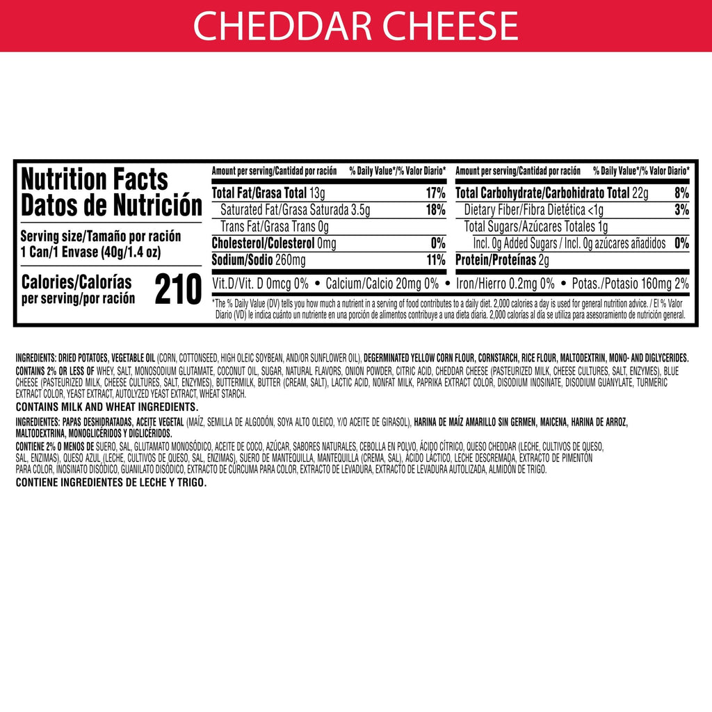 Pringles, Crisps, Lunch Snacks, Office and Kids Snacks, Grab N' Go, Cheddar Cheese (12 Cans)