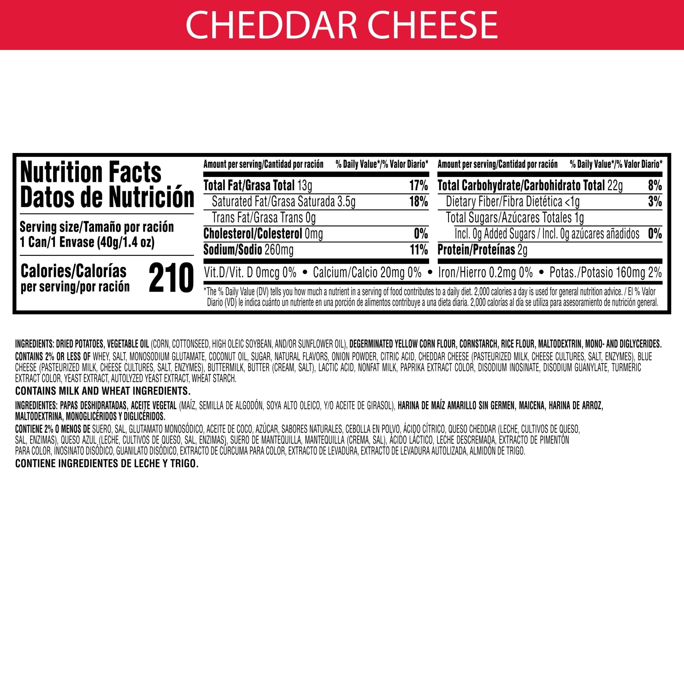 Pringles, Crisps, Lunch Snacks, Office and Kids Snacks, Grab N' Go, Cheddar Cheese (12 Cans)