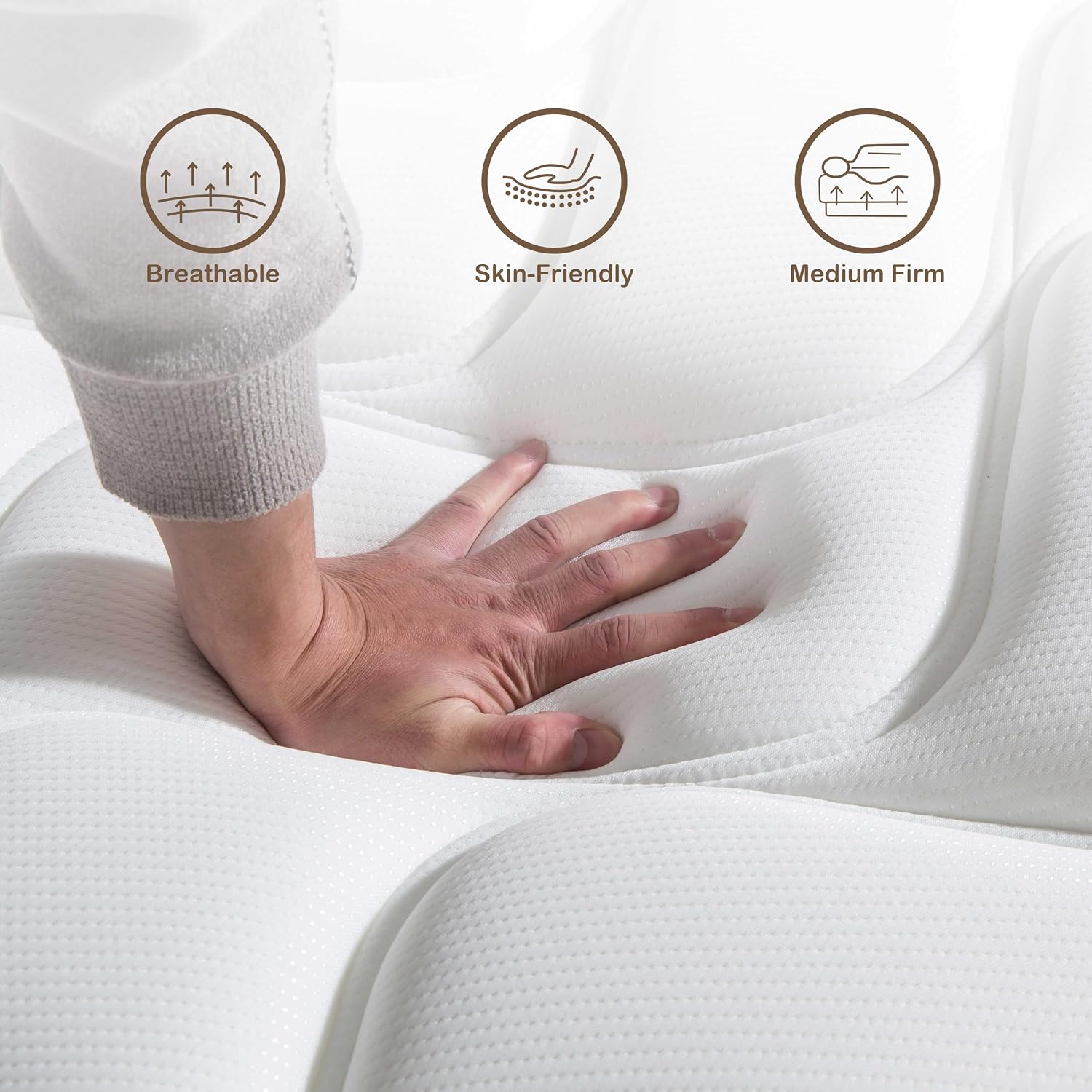 Deegari King Mattress,12 Inch King Size Mattress in a Box,Gel Memory Foam and Innerspring Hybrid Mattresses with Individual Pocket Spring for Motion Isolation,Pressure Relief,Medium Firm Feel