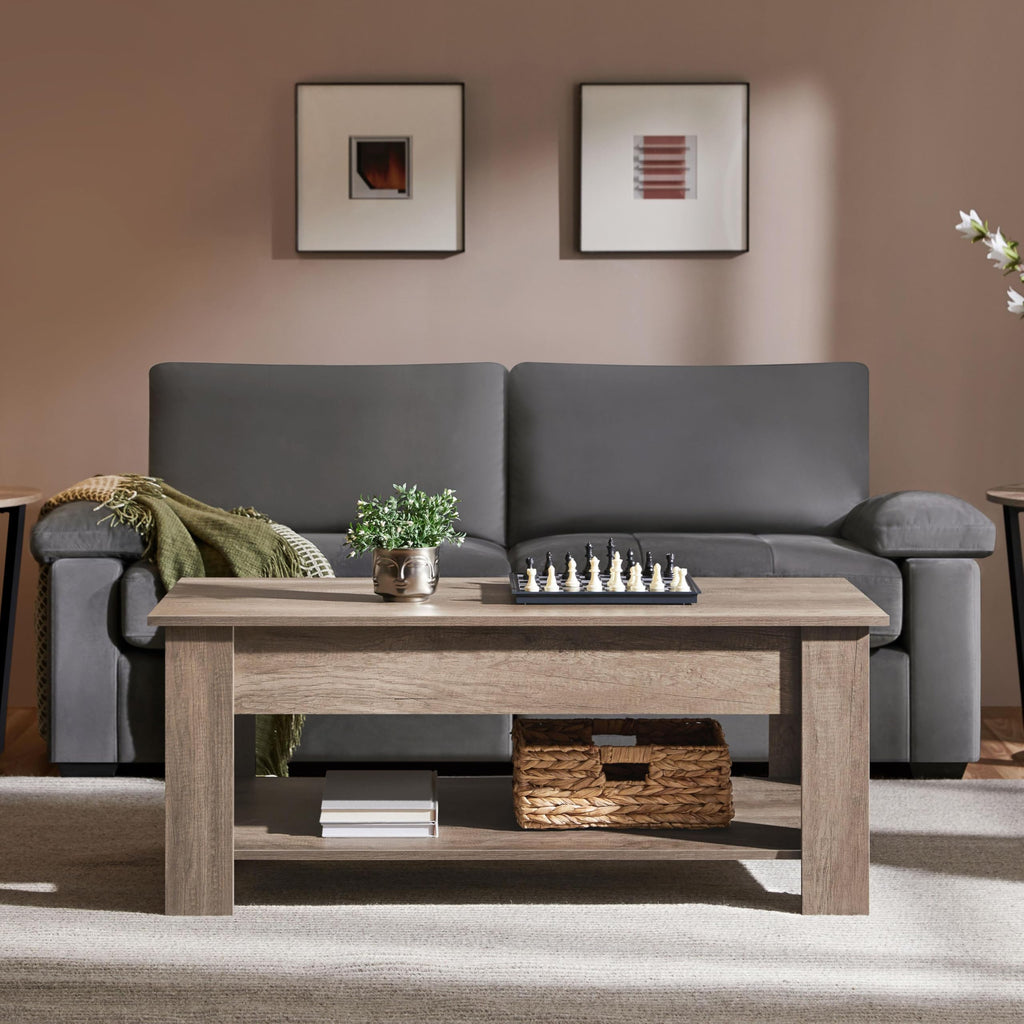 Yaheetech Wooden Coffee Table, Lift Top Coffee Table with Large Hidden Storage Shelf, Lift Tabletop Dining Tables for Living Room, Home Small Space, 38.6in, Black