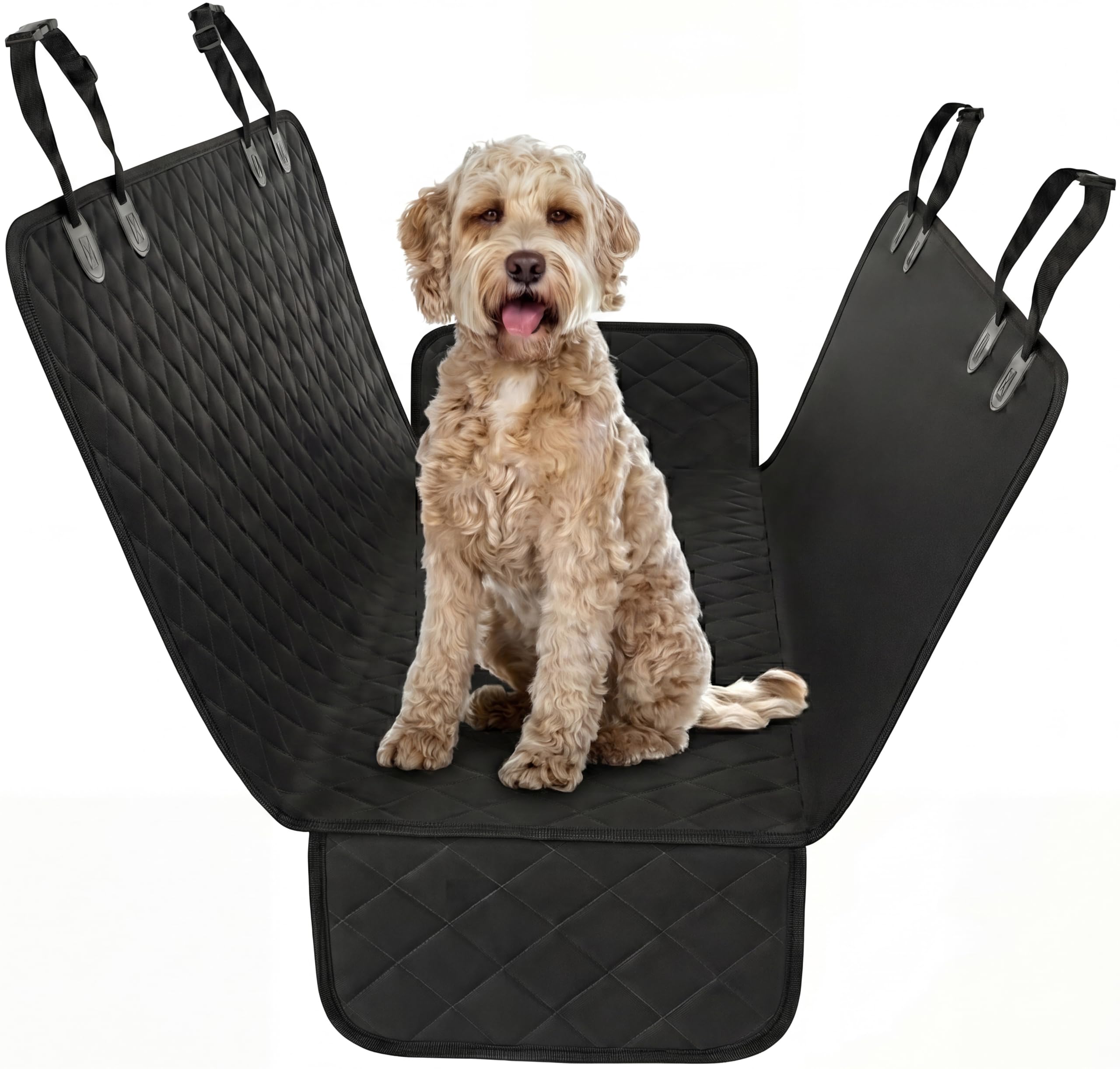 Active Pets Beige XL Dog Car Hammock Back Seat Cover, Waterproof Backseat Cover Protector for Truck Bench Rear of Sedans or SUVs, Essential Pet Supplies Vacuum or Wipe Clean, Machine Washable