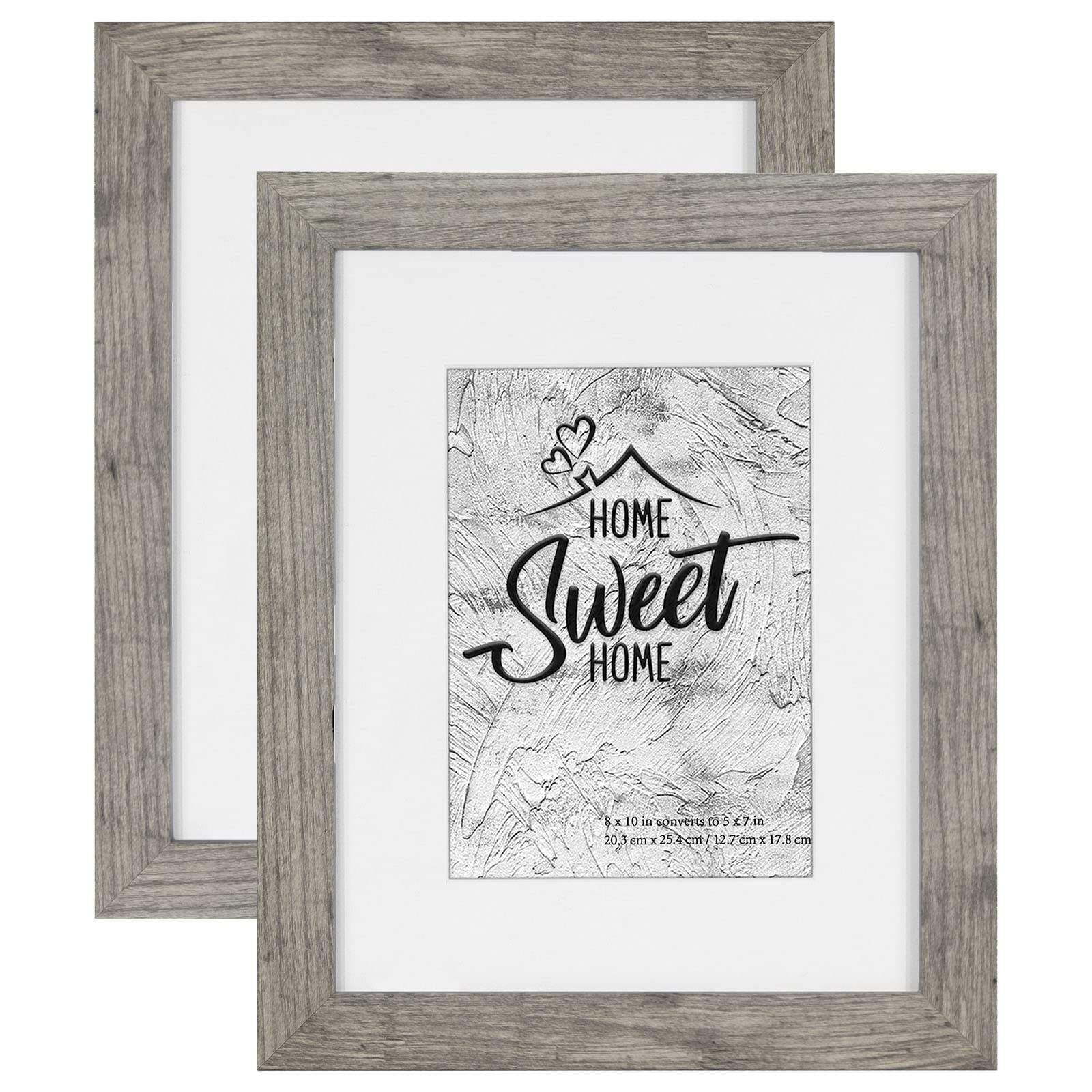 Califortree Black 11x14 Picture Frame - Display Photos 8x10 with Mat or 11x14 Without Mat - HD Glass Inside, Set of 2