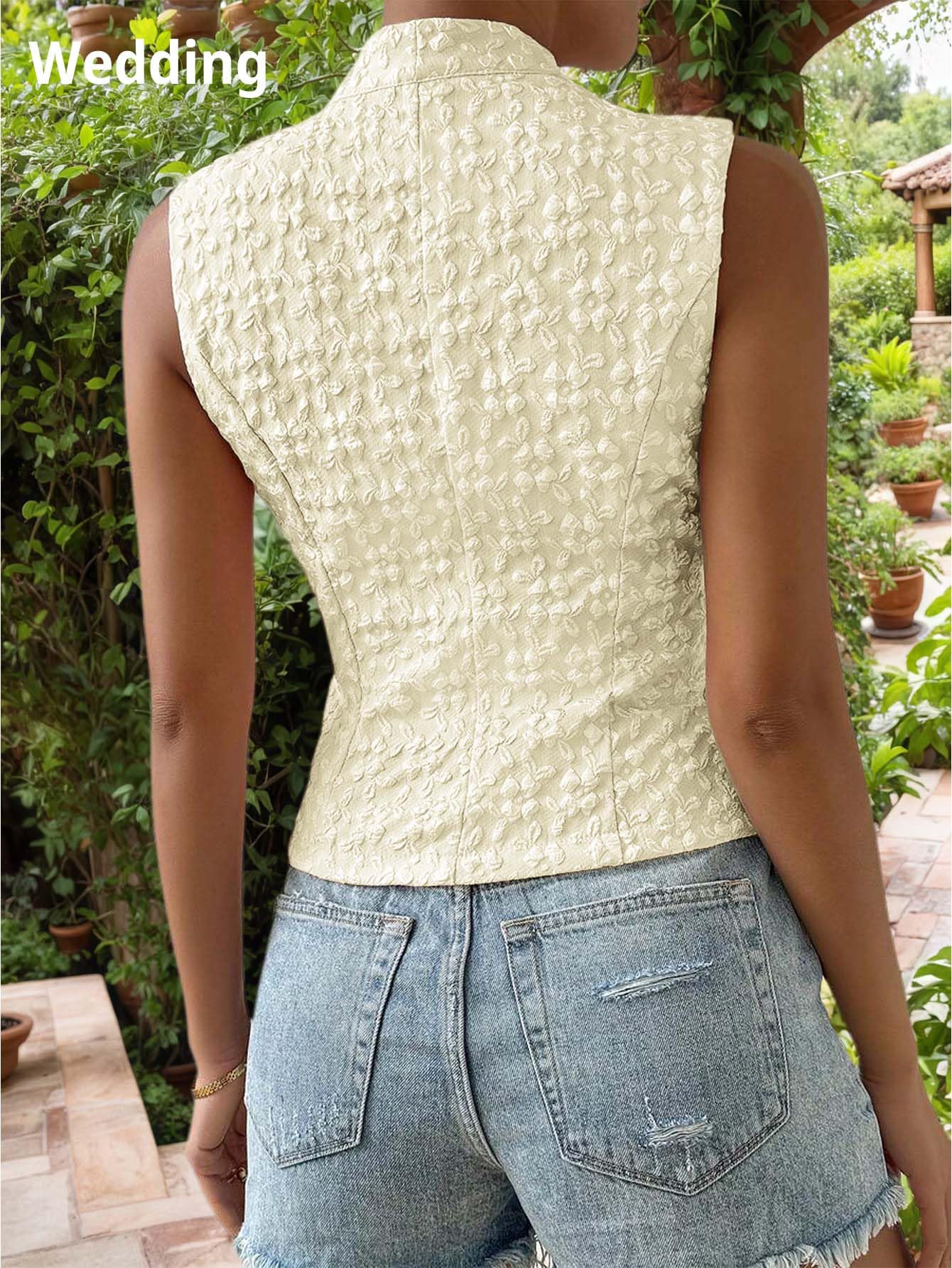 Mina Self Women's 2026 Summer Lightweight Knit Vest Top - Breathable Stretchy Floral Trendy Casual Work Office Slim Waistcoat