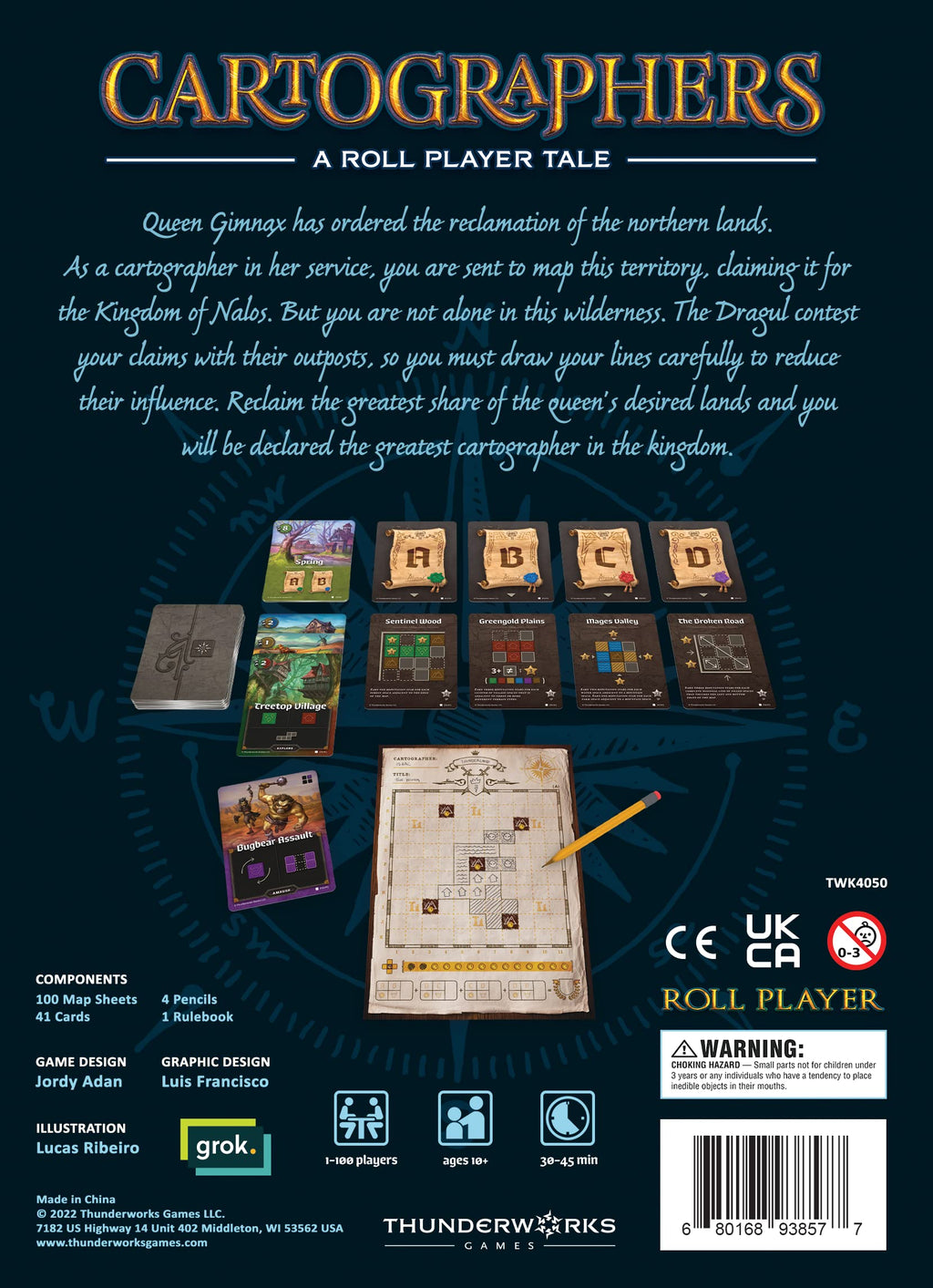 Cartographers Board Game | Award-Winning Game of Map Drawing | Strategy Flip and Write Family Game of Fantasy Cartography | 30-45 Minutes for 1-99 Players Ages 10+ | Thunderworks Games