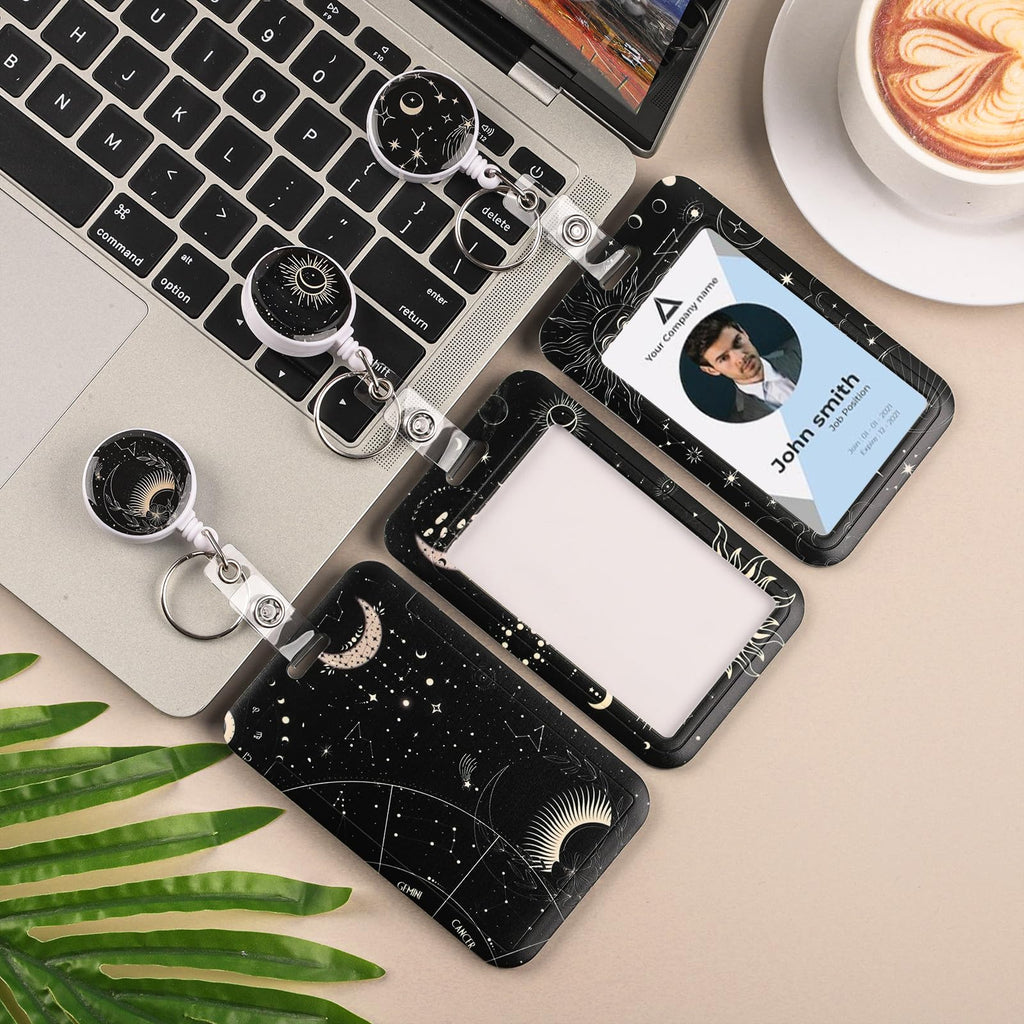 3 Set Badge Holder Retractable Reel Bloom ID Badge Holders with Clip Cute Name Badge Holders for Teacher Nurse Doctor Student Office Workers