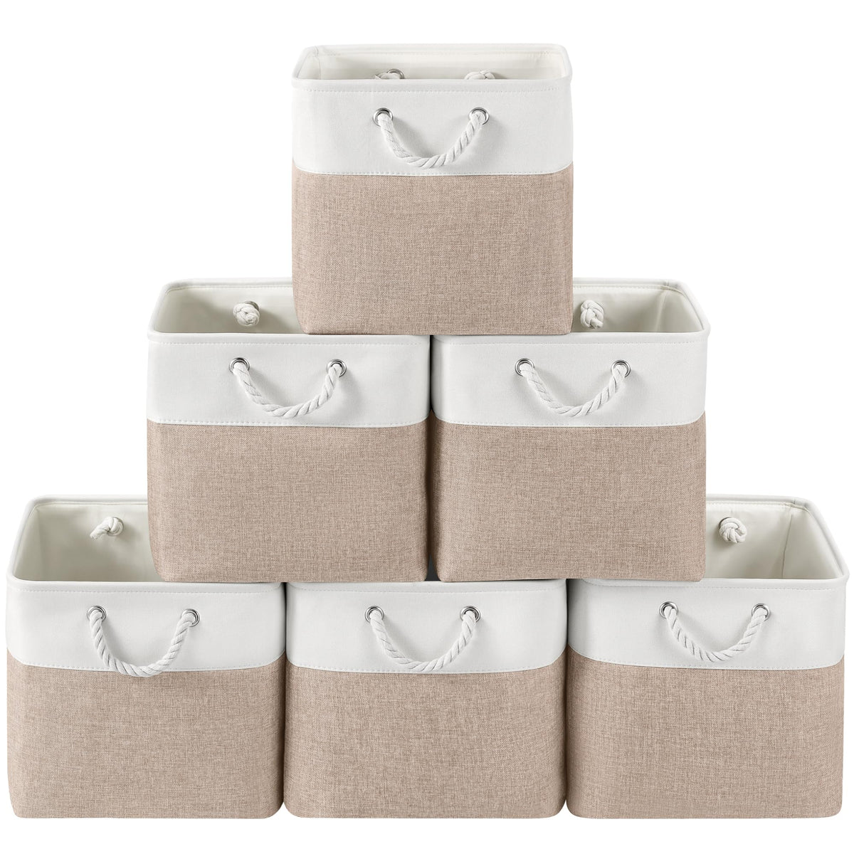 Storage Baskets for Shelves 11.8x7.9x5.2 Inch, Foldable Fabric Storage Bins with Handles, Small Storage Baskets for Organizing Closet, Office, Home Organization (1-Pack, Gray)