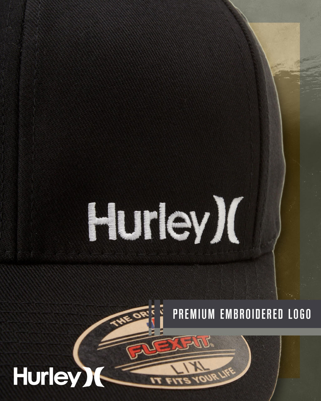 Hurley mens One & Only Corp Flexfit Perma Curve Bill Baseball Hat