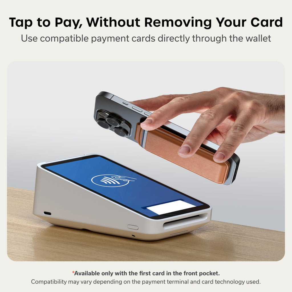 Satechi Magnetic Magsafe Wallet, Double Flap Stand Card Holder, 4 Slots with Front NFC Pass-Through, Adjustable Phone Attachment for iPhone 17/16/15/14/13/12, Travel Accessory