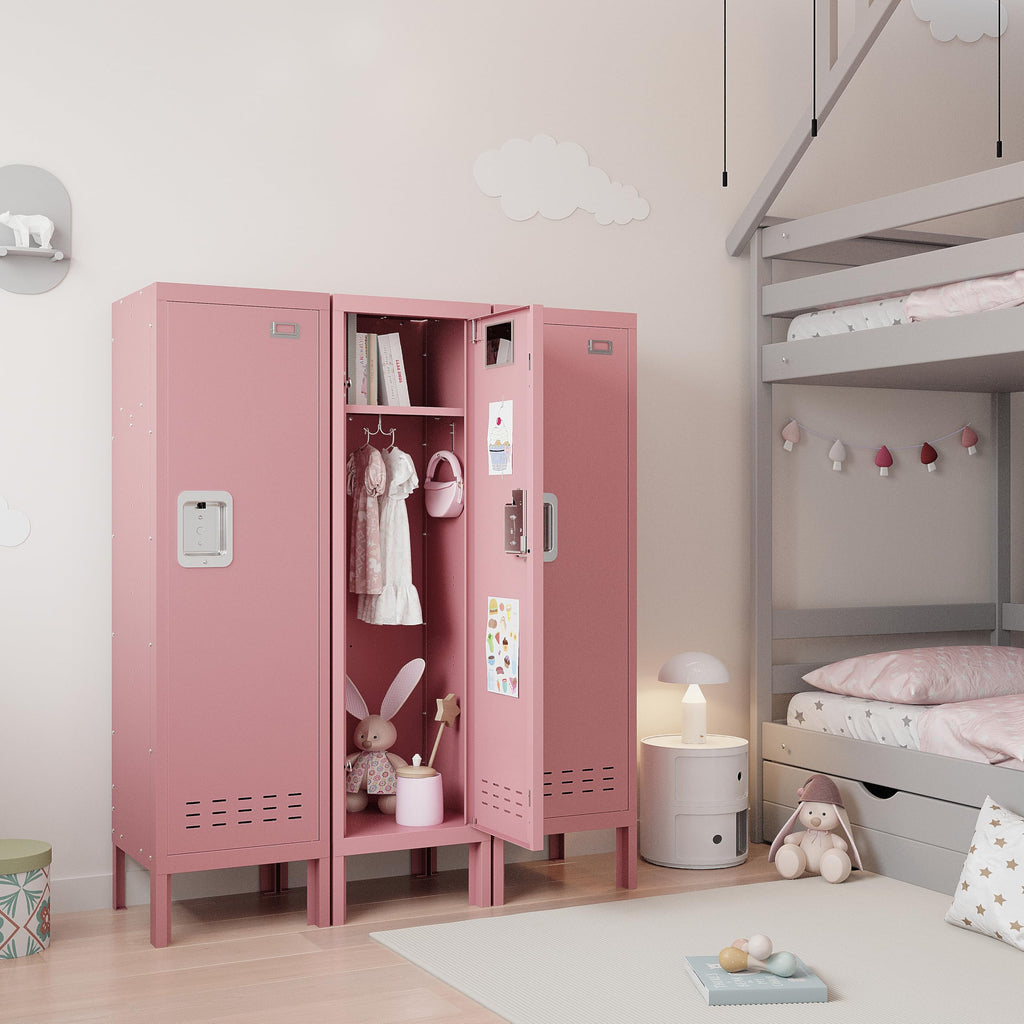 Lockers,Metal Locker, (Beige, 1 Door - (66.15" H x 11.8" W x 11.8" D))