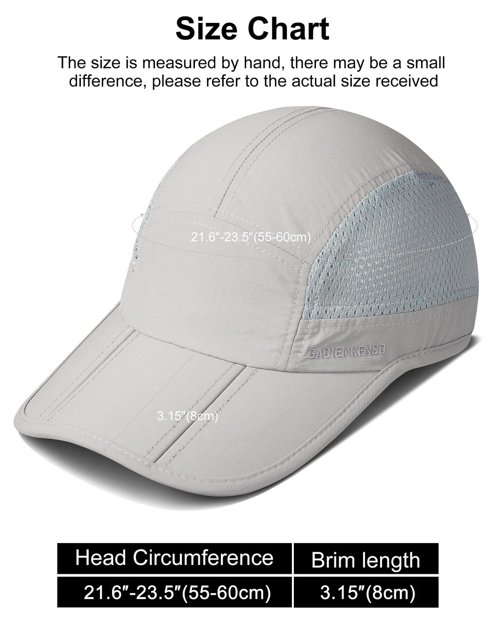 GADIEMKENSD Mens Folding Outdoor Hat Long Brim UPF 50+ Sun Protection