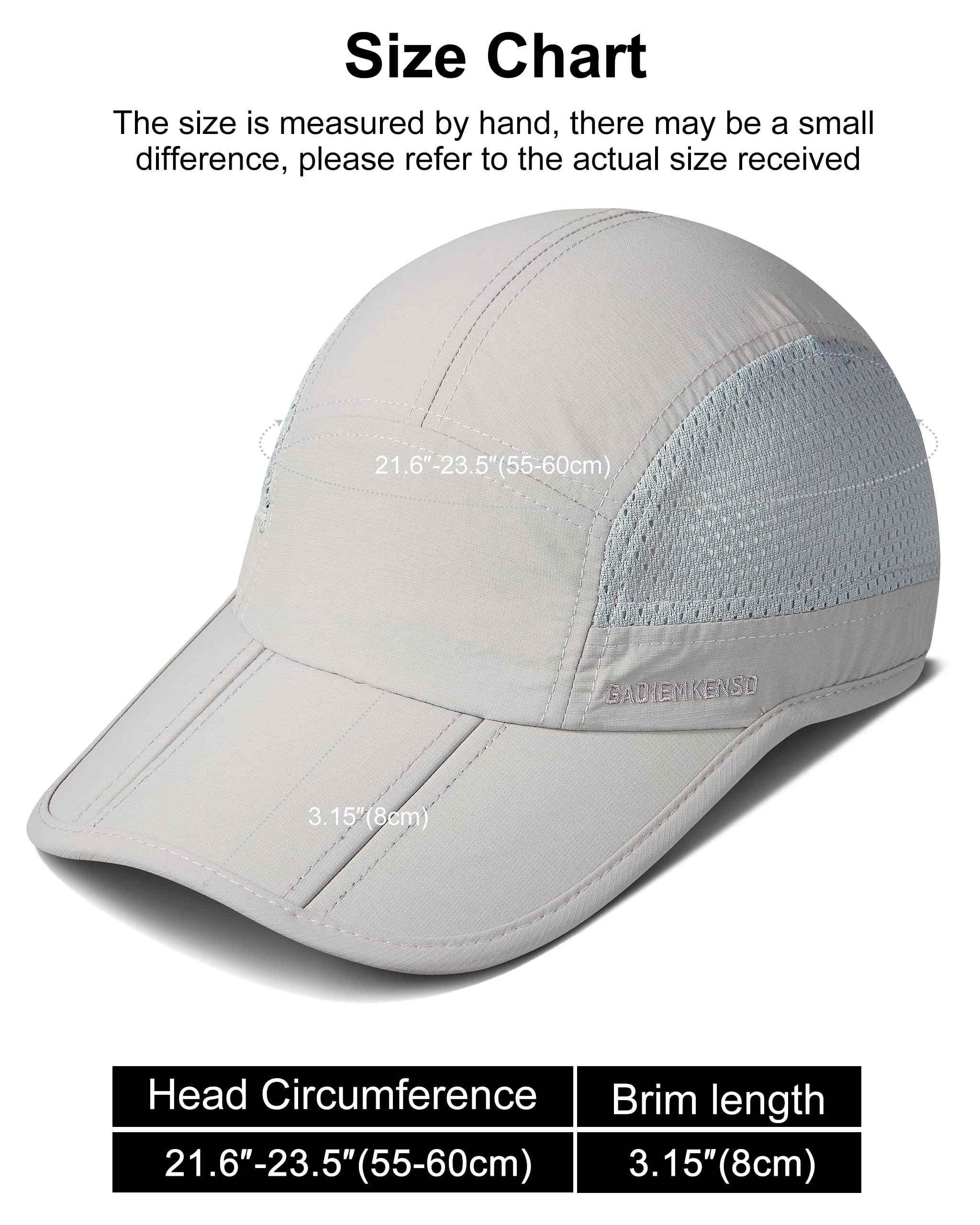 GADIEMKENSD Mens Folding Outdoor Hat Long Brim UPF 50+ Sun Protection
