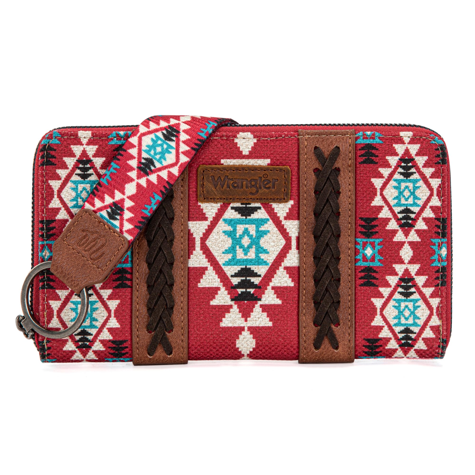 Wrangler Wallet Purse for Women Western Aztec Clutch Wristlet Wallet with Credit Card Holder