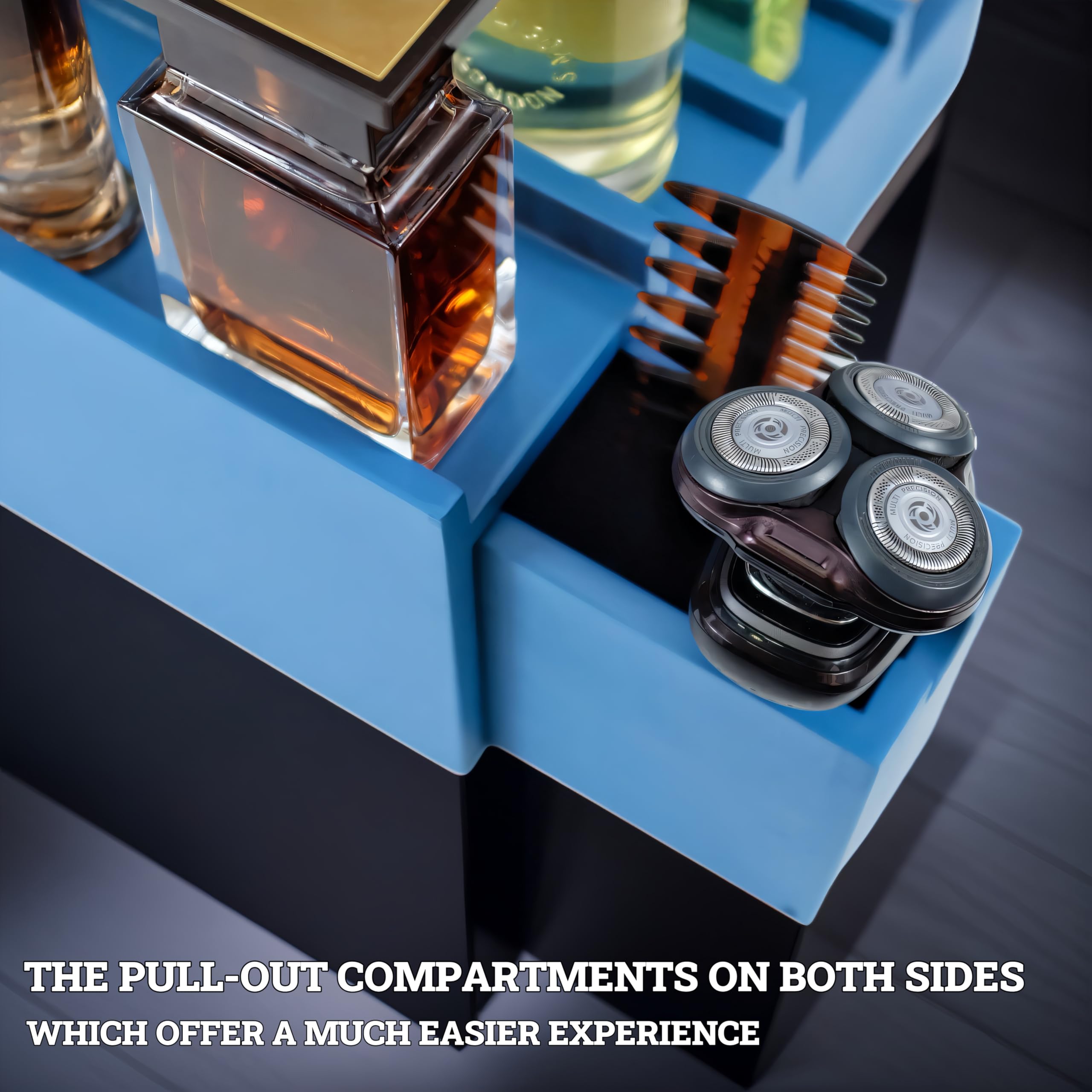 Wooden Cologne Organizer for Men 3 Tier | Black Perfume Holder Shelf for Dresser | High Grade Velvet Lining and Stylish Gift Box | Uncluttered Design Perfume Display Stand