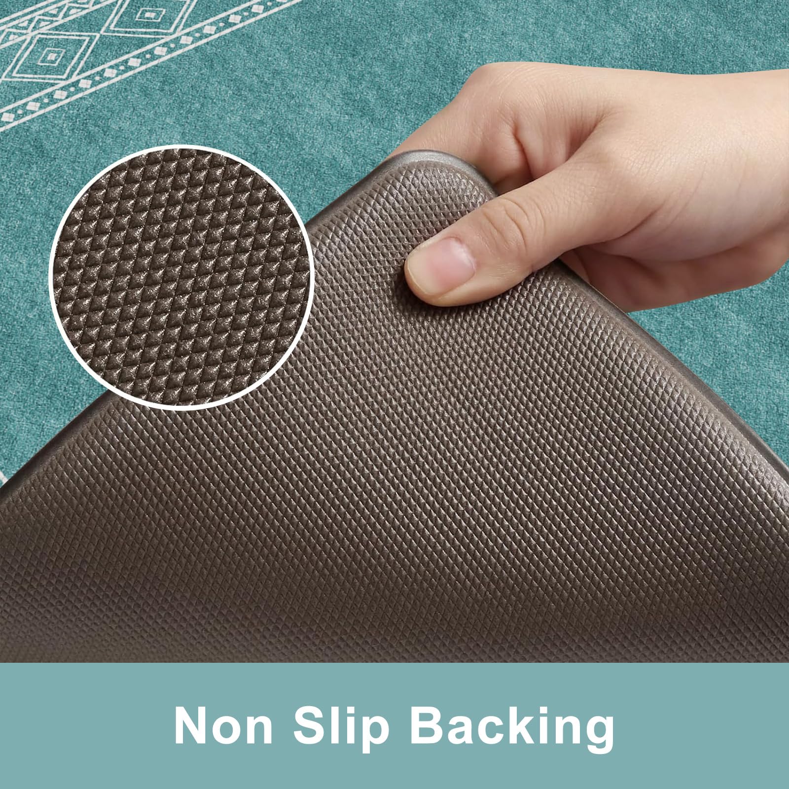 KIMODE Anti Fatigue Kitchen Mats 17"x47"+17"x29", Farmhouse Kitchen Rugs Sets of 2, Cushioned Non Skid Kitchen Mats for Floor, Comfort Kitchen Floor Mats for Sink Laundry Desk Black