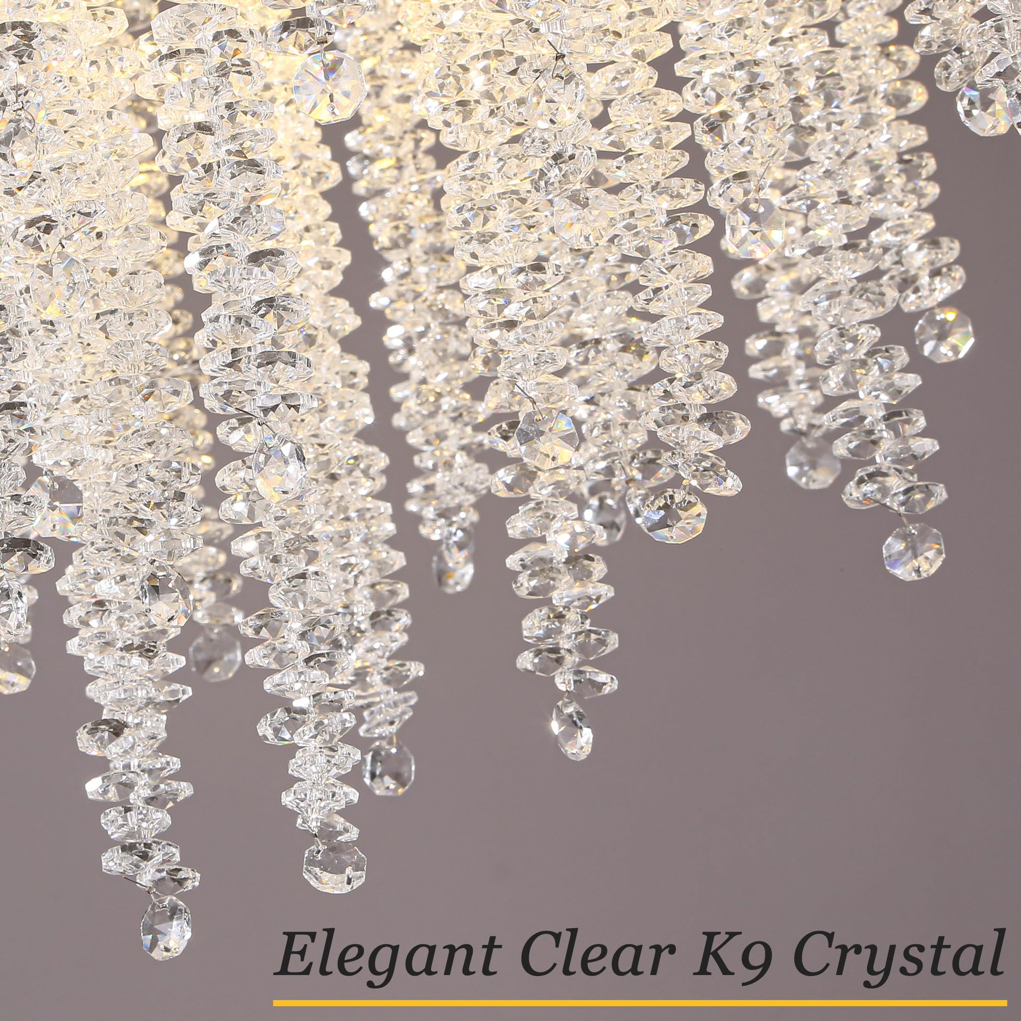 Modern Crystal Raindrop Chandelier, L40'' Black Linear Rectangle Art Deco Tree Branch Lighting Fixture for Kitchen Island Living Room Foyer Staircase 10 Lights