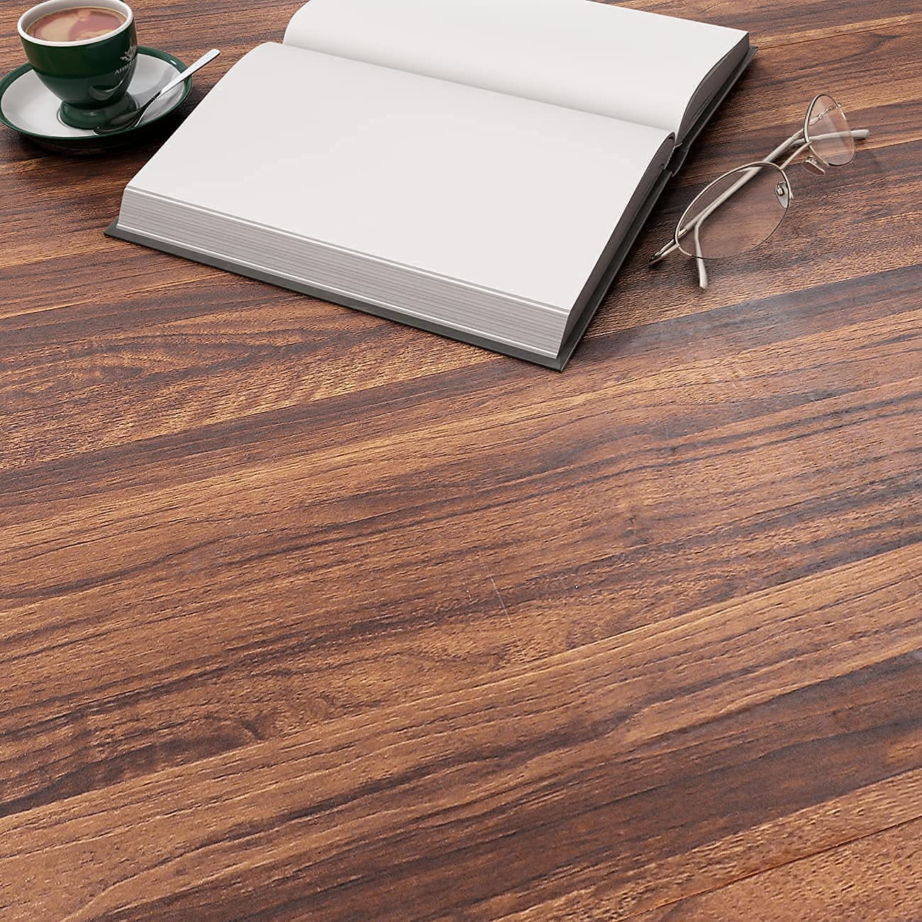 Decotalk Wood Contact Paper Wood Grain Contact Paper for Countertops Walnut Wood Countertop Vinyl Wrap Peel and Stick Wallpaper Dark Brown Wood Self Adhesive Contact Papers for Cabinets 12x120 inch