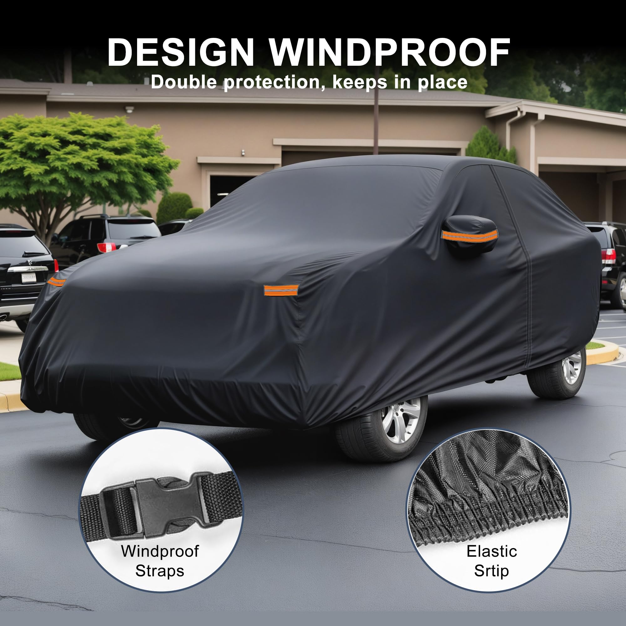 X AUTOHAUX Car Cover for Mini Cooper 2DR 2002-2021 210D-PU Outdoor Full Car Cover All Weather with Door Zipper
