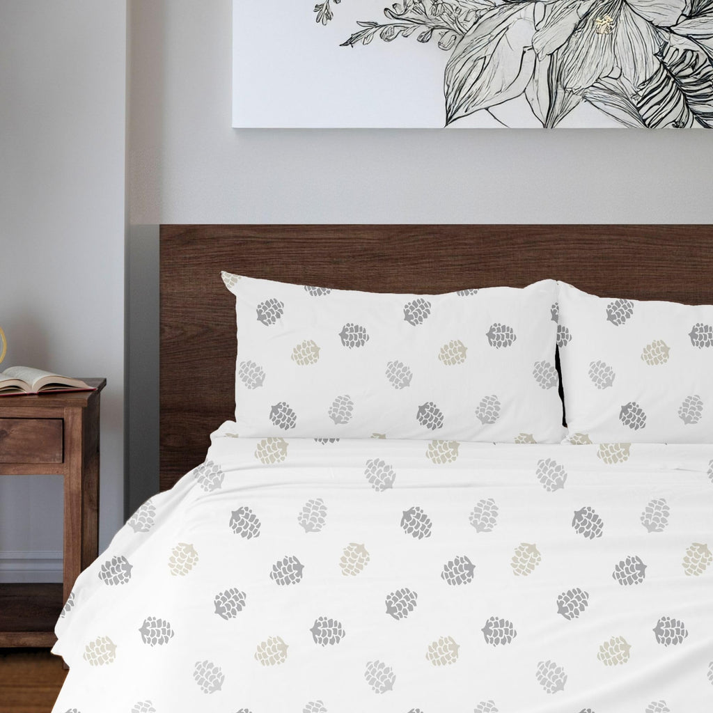 Featherhead 100% Cotton 4PCs Flannel Sheet Set | Double-Brushed for Extra Softness, Warm & Breathable, Extra Deep Pockets fits Up to 17” (Beige, Twin)