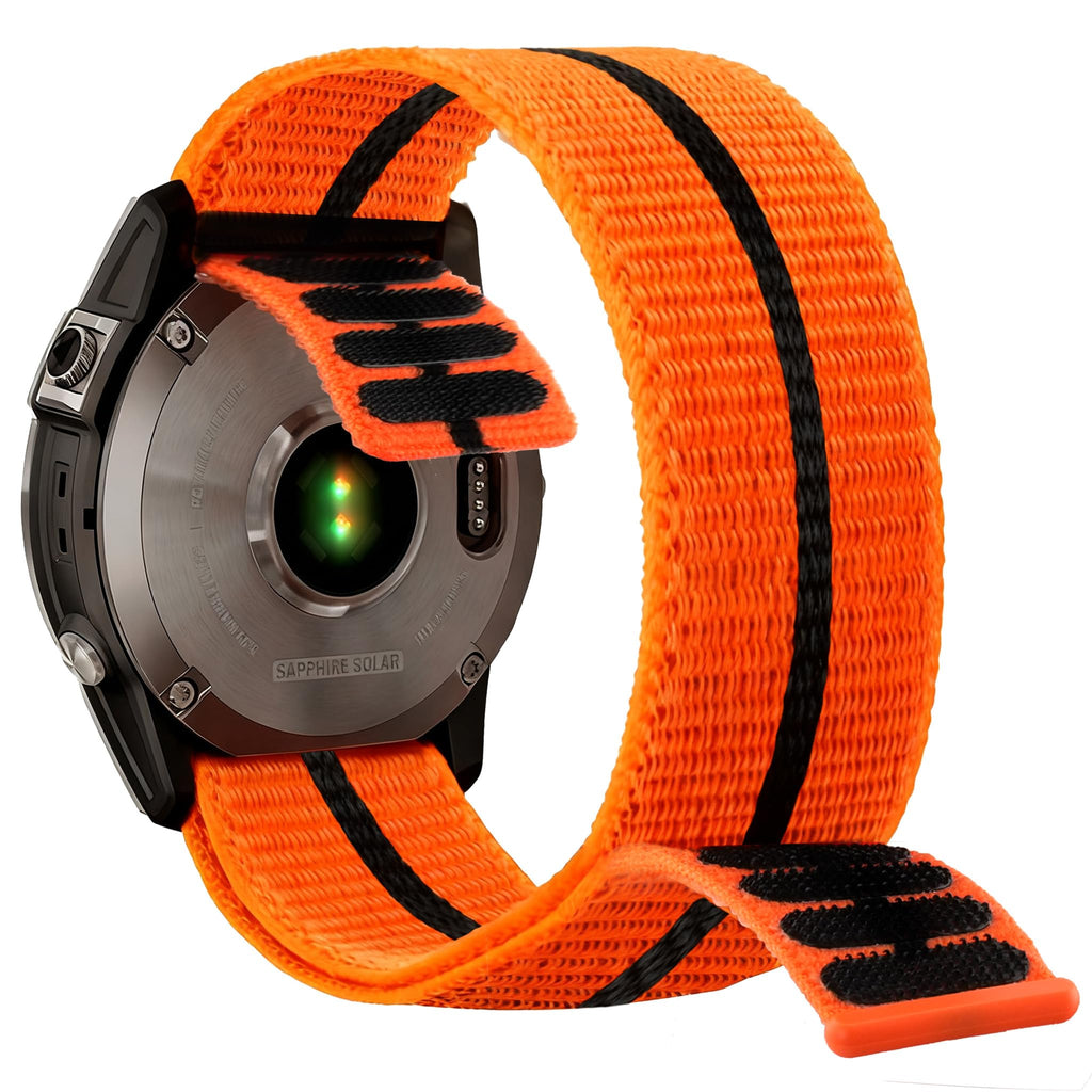 Abanen Hook and Loop Quick Dry Watch Band for Fenix 8 47mm/ epix Pro 47mm / Fenix 7/6/5, 22mm Woven Nylon Ultralight Sport Wristband Strap for Garmin Instinct 2, Instinct 3 45mm