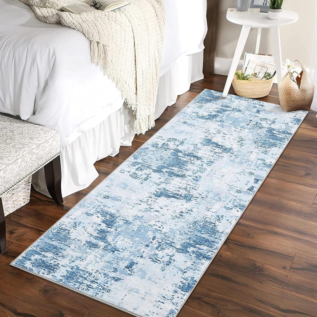 ROYHOME Modern Scalloped Abstract 2x3 Area Rug Non Slip Non Shedding Low Pile Stain Resistant Rug for Entryway Kitchen Bedroom,Black Yellow