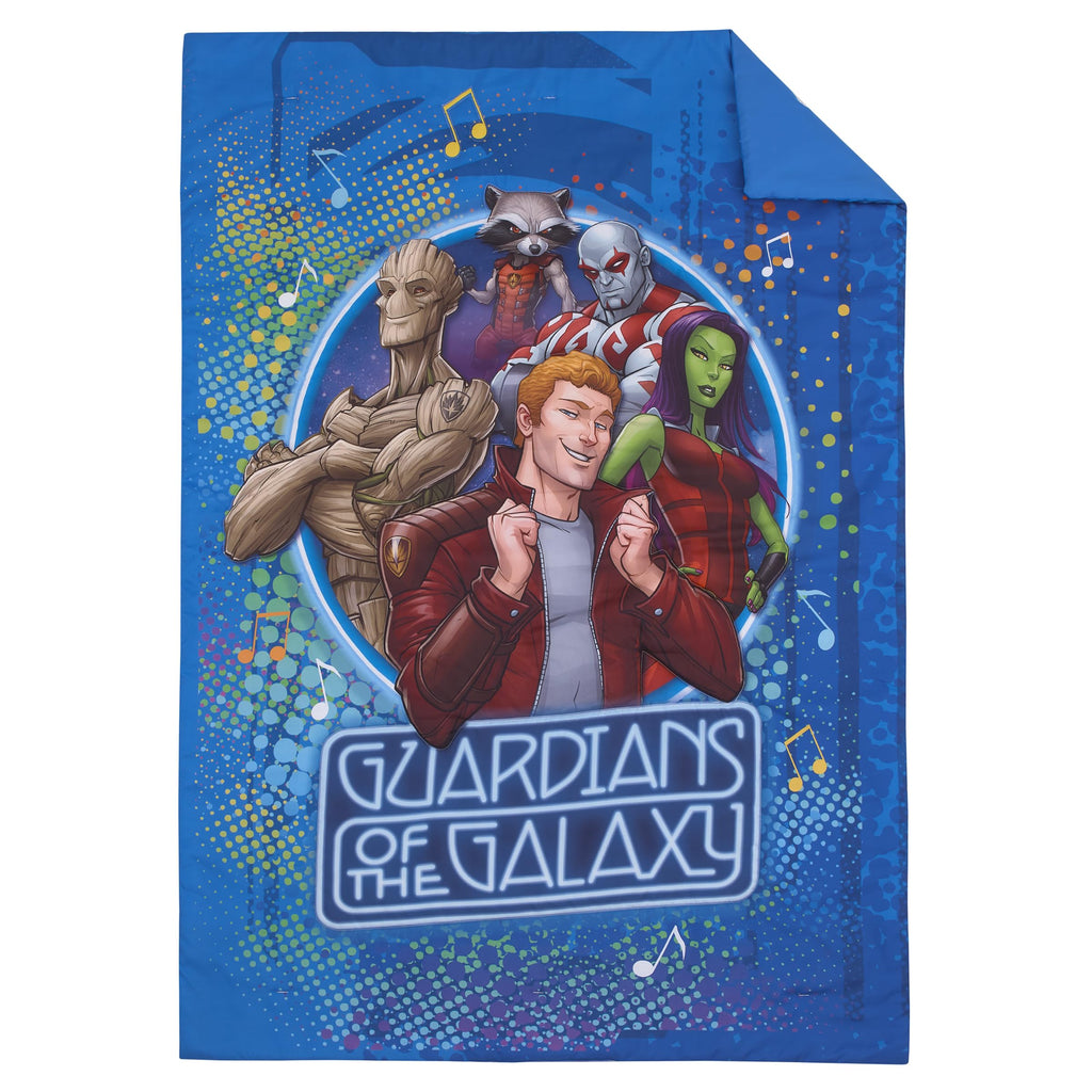 NoJo Marvel The Avengers I Am A Hero Blue, Green, Red, and Yellow 4 Piece Toddler Bed Set - Comforter, Fitted Bottom Sheet, Flat Top Sheet, and Reversible Pillowcase